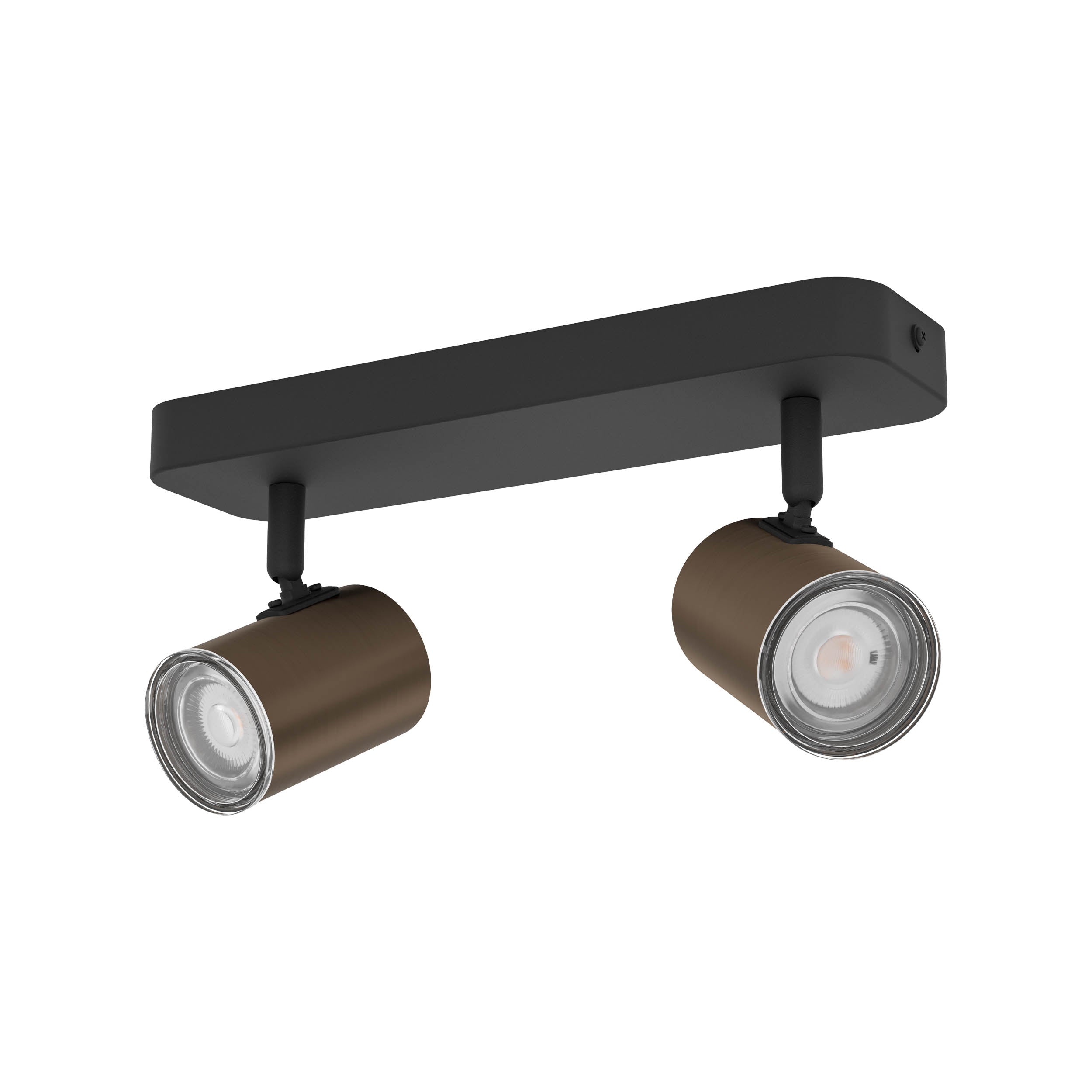 EGLO Consuma 1 Black & Bronze Steel Dual LED Bathroom Spotlight