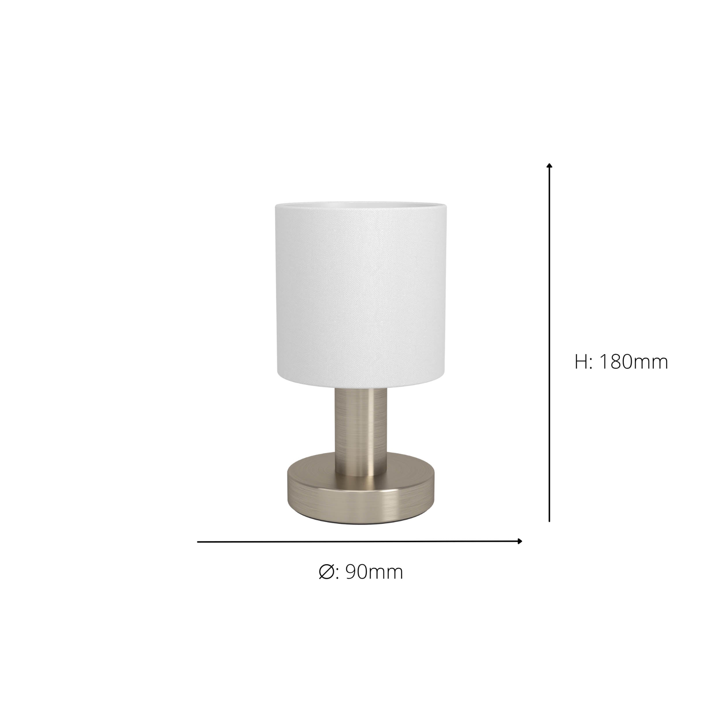 EGLO Montetto White Fabric & Steel Classic Table Lamp 31841
