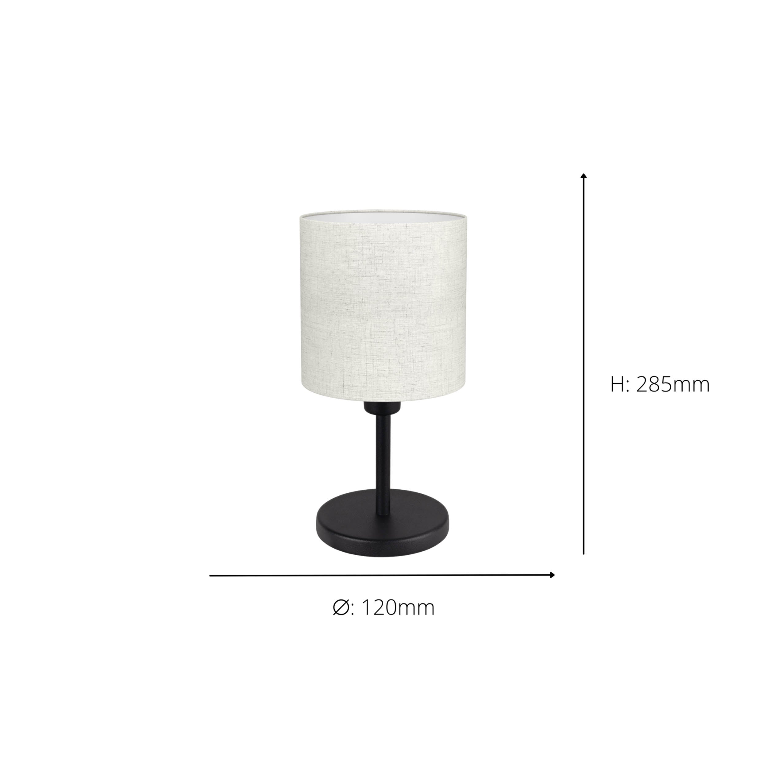 EGLO Montetto 1 Fabric & Black Steel Classic Table Lamp 32219