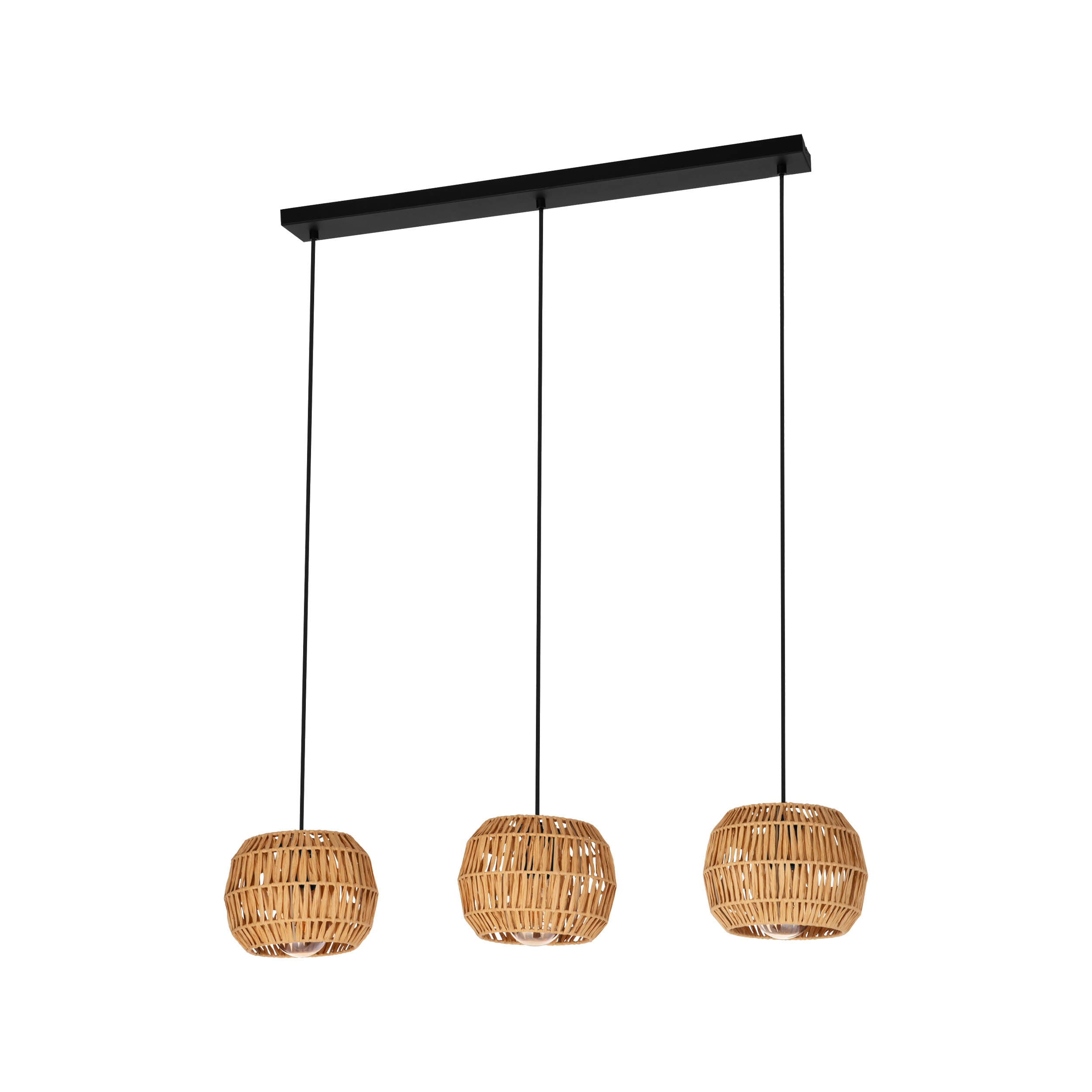 EGLO Sheldon 3 Light Pendant Triple Rope Globe Pendant Light for Dining or Kitchen