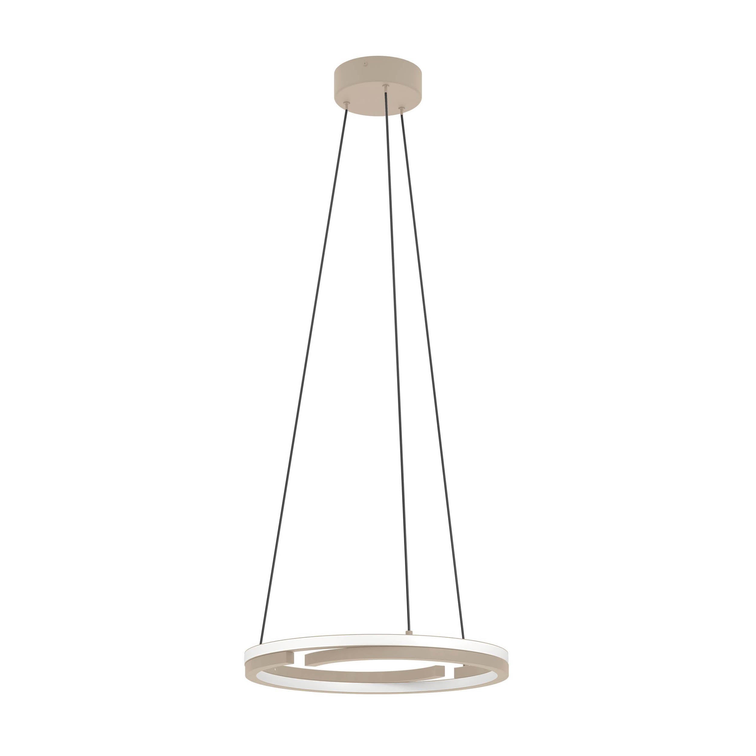 EGLO Mezzomonte Pendant Light Brass 1 Ring Brushed Brass LED Pendant with Dimmable CCT