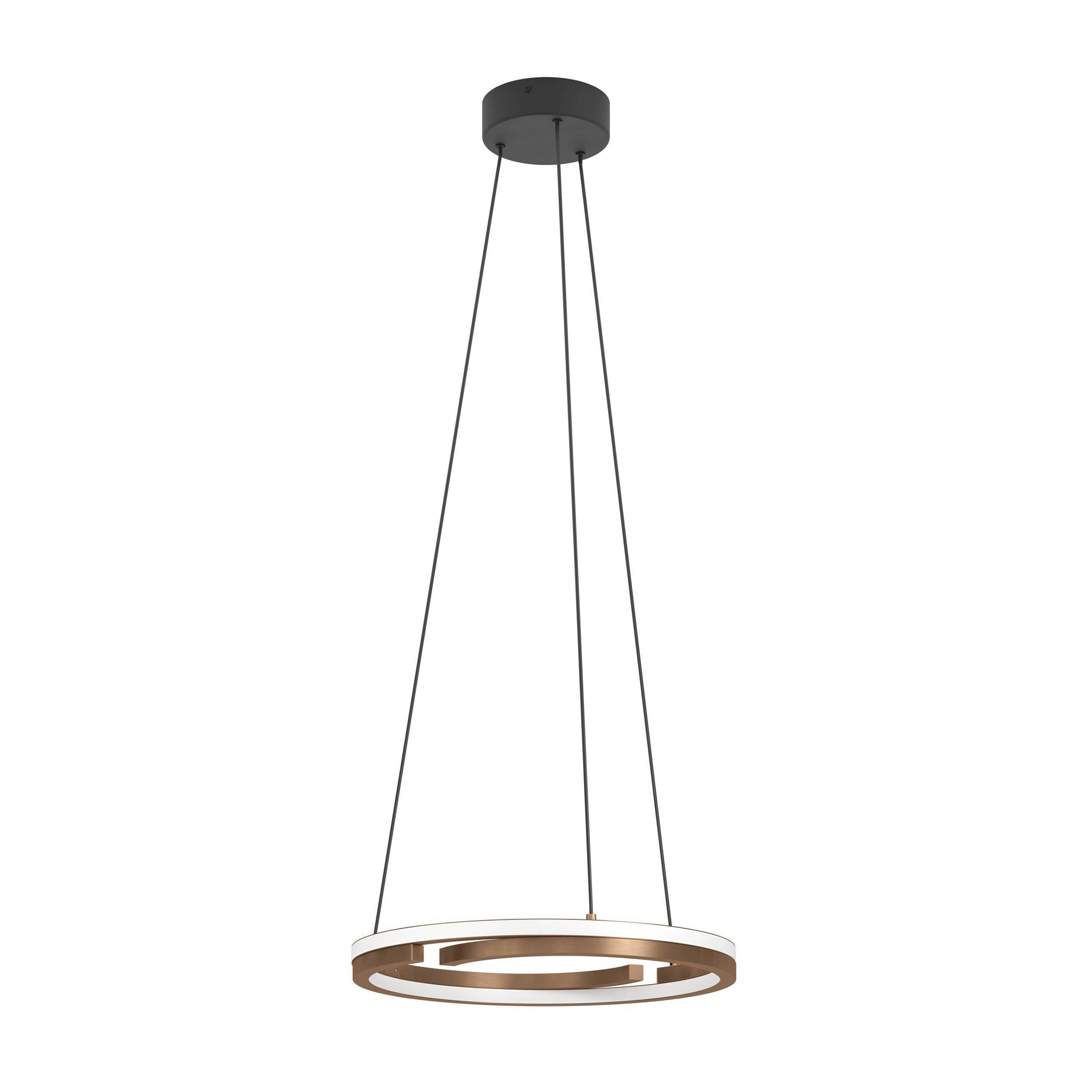 EGLO Mezzomonte Pendant Light Black Bronze 1 Ring Floating Ring LED Pendant with CCT and Remote