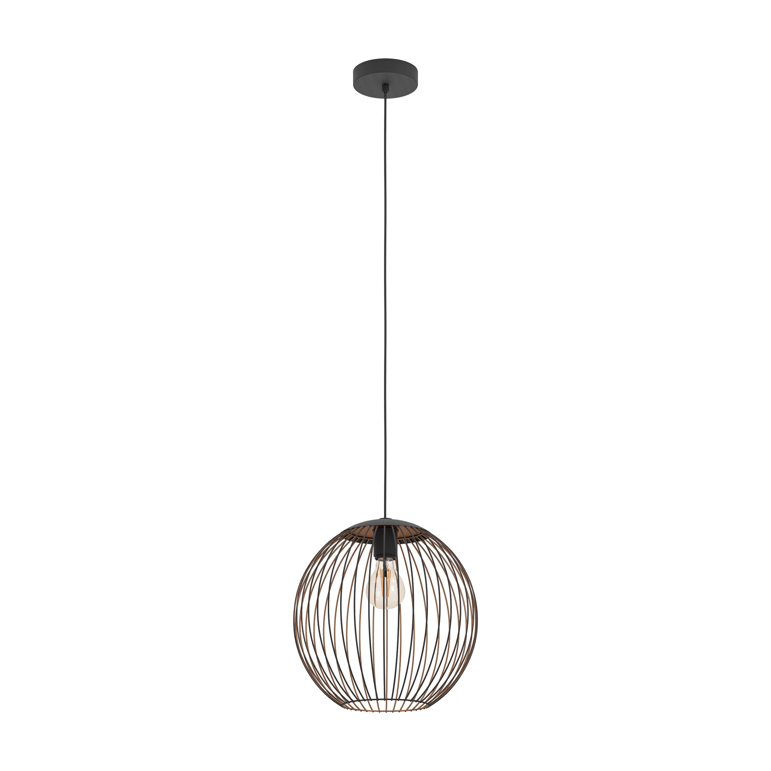 EGLO Almanzora Black & Copper Wire Modern Steel Pendant