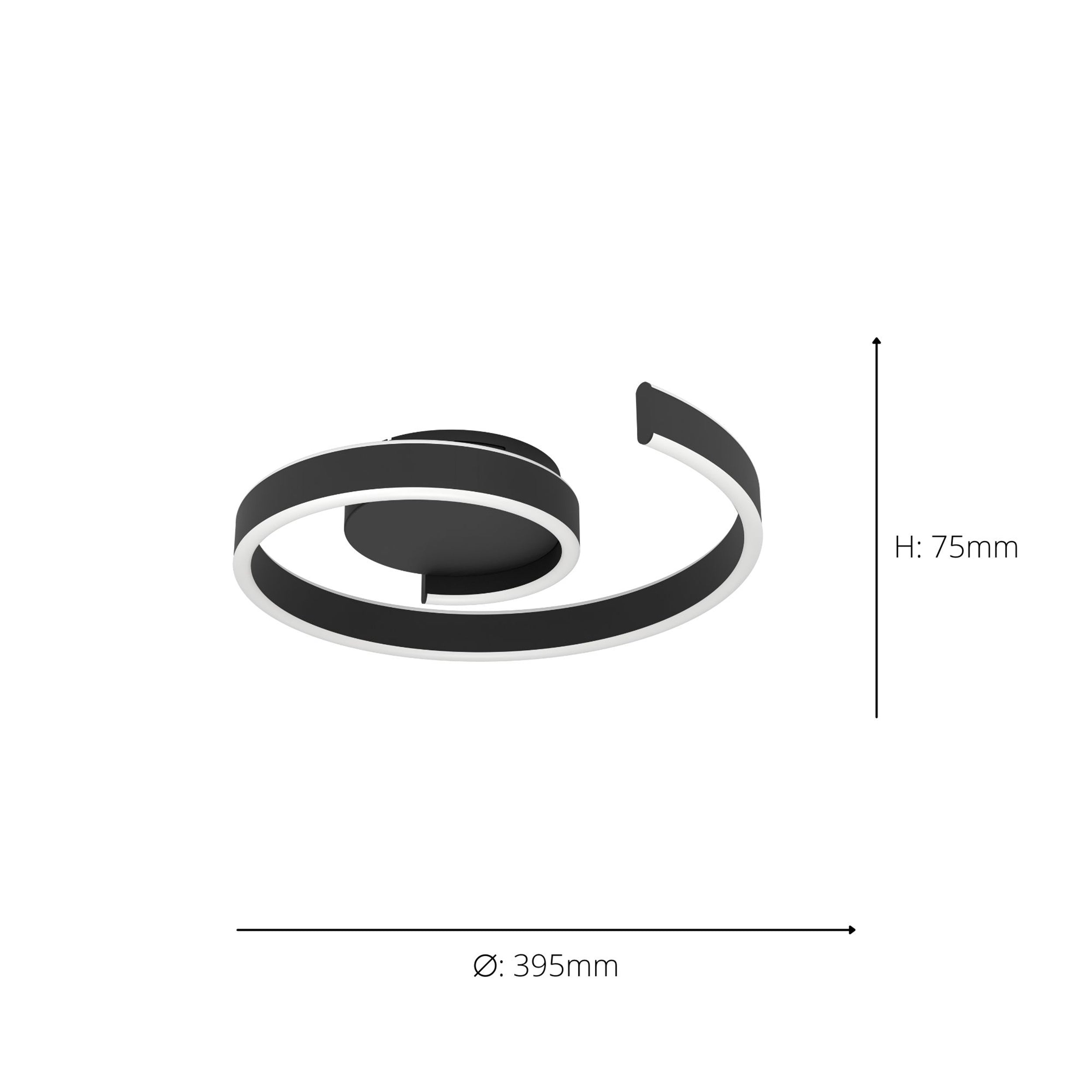 EGLO Andabaia-X Black Flush Ceiling Light