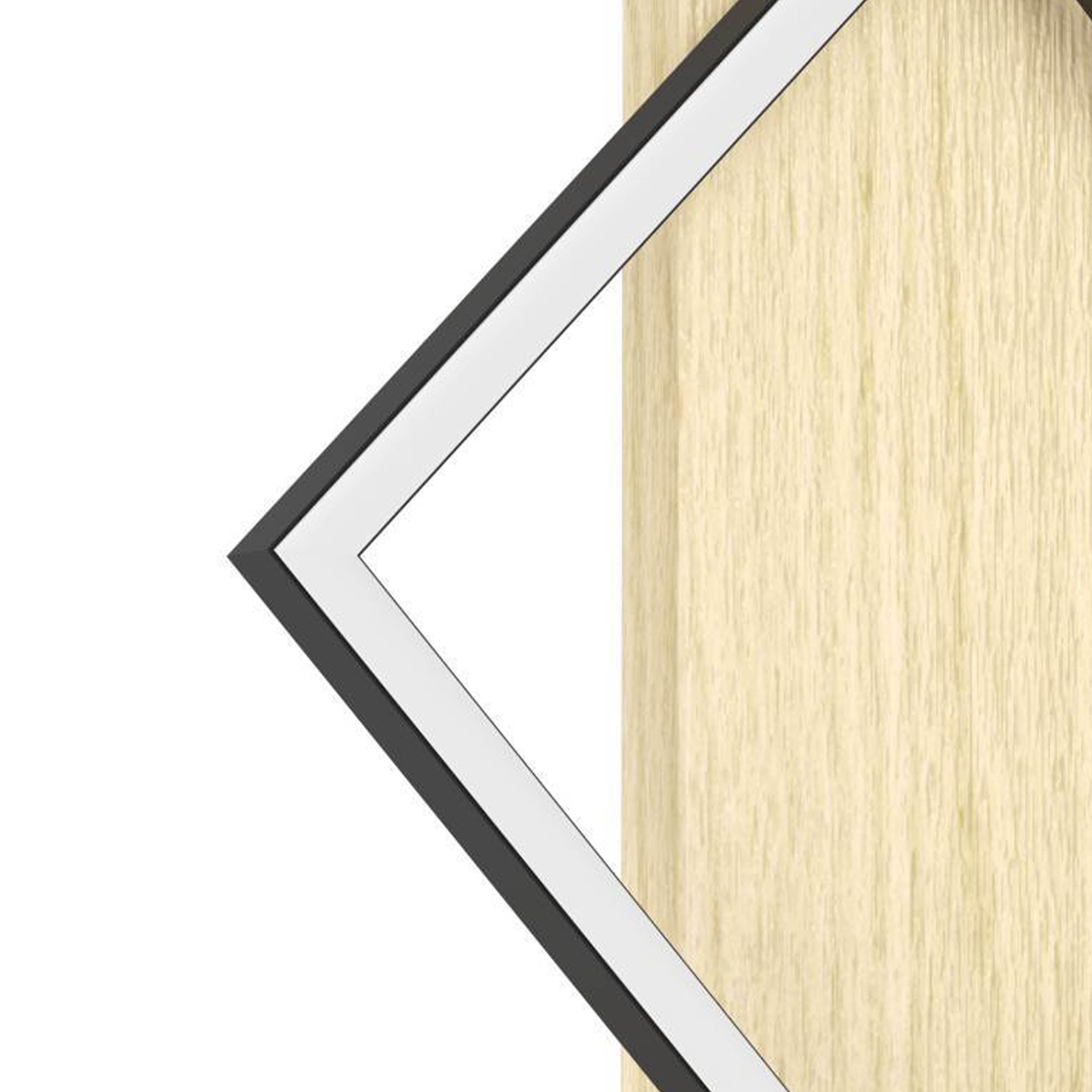 EGLO Boyal Wall Light Wood Black 1 Frame Vertical LED Wall Light with Graphic Frame and Rustic Wood