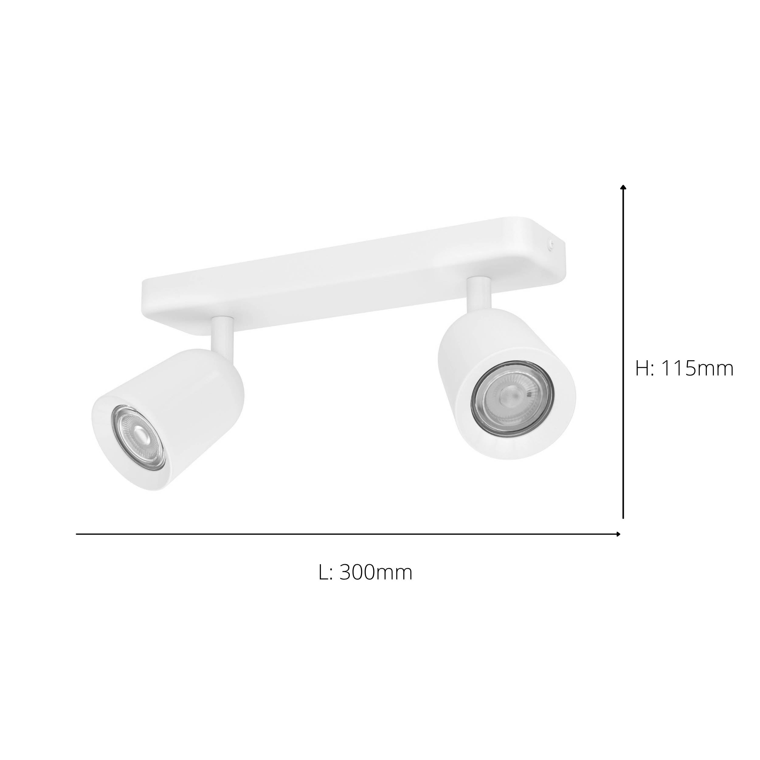 EGLO Camaldoli White Steel LED Dual Ceiling Spotlight