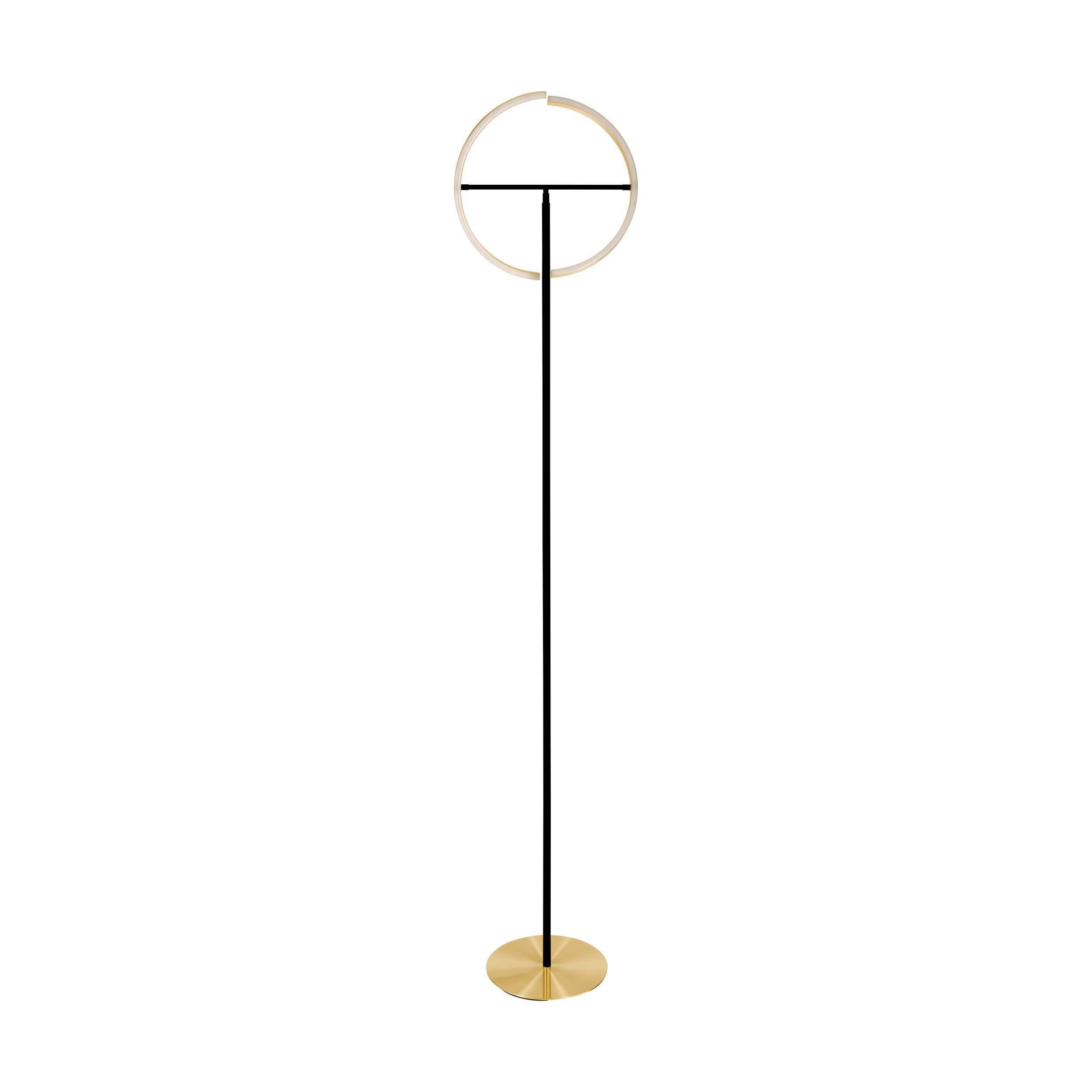 EGLO Castelpoto Brushed Brass & Black Modern LED  Floor Lamp
