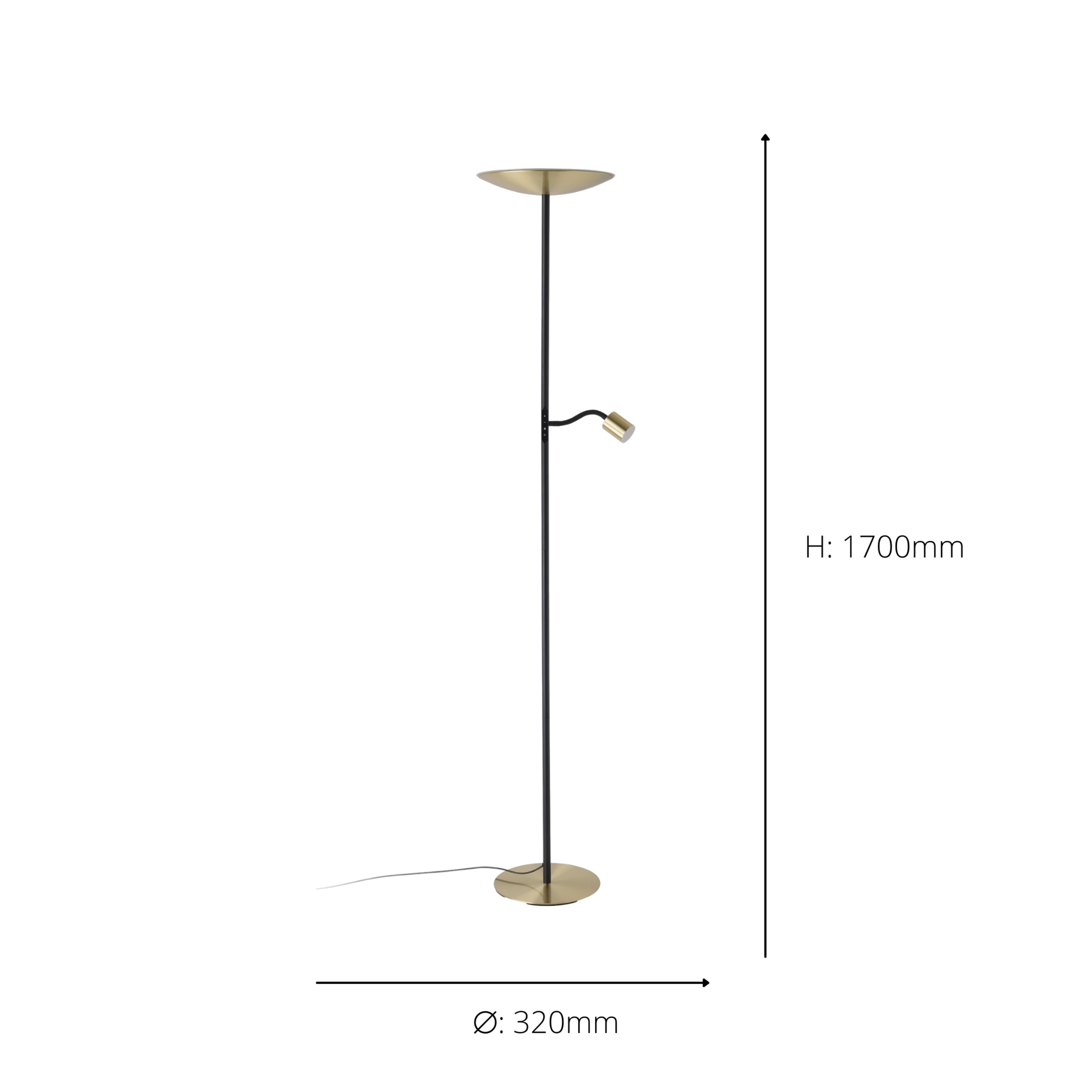 EGLO Conivarino Brushed Brass Steel LED Mother & Child Floor Lamp