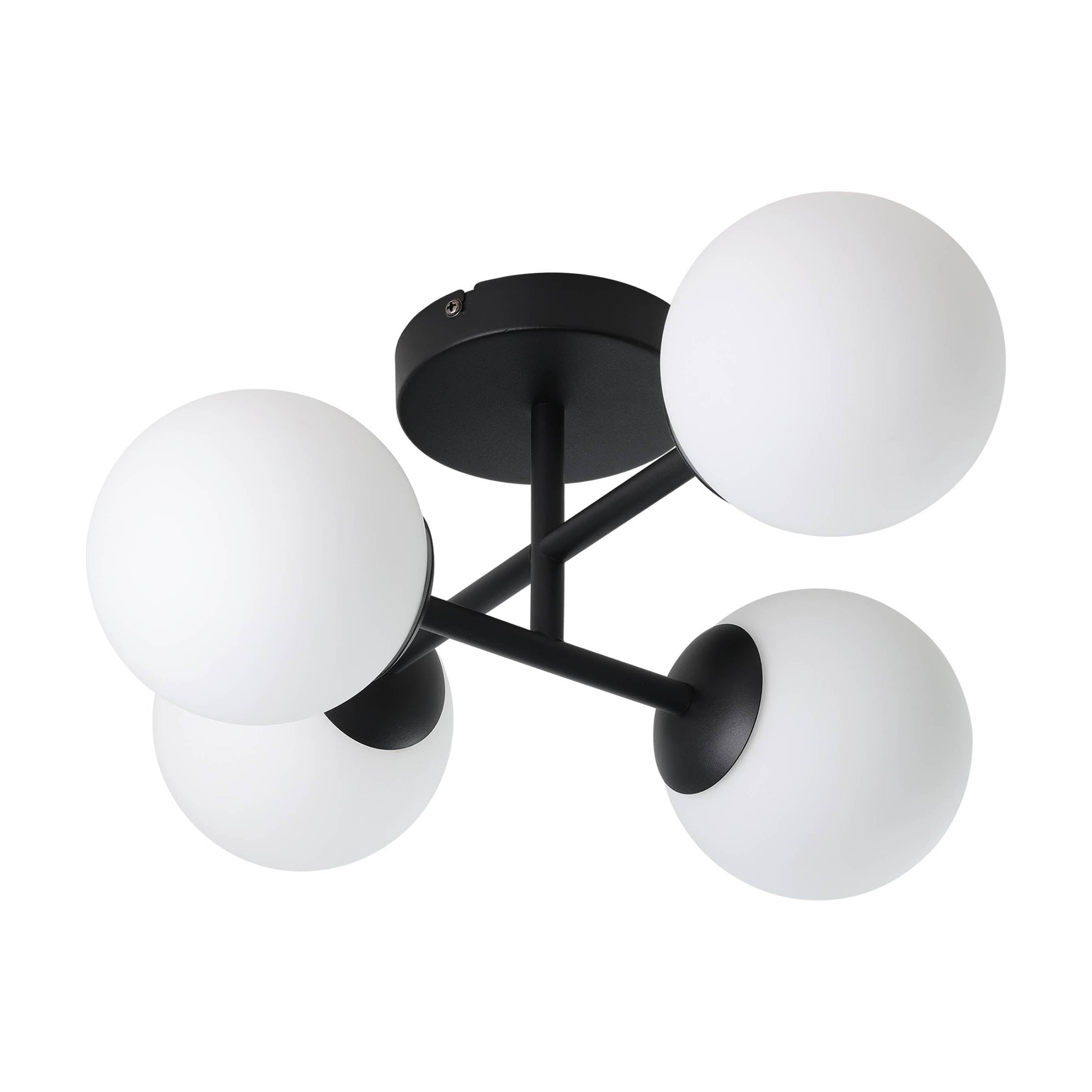 EGLO Castrovido Black Steel & Glass Four LED Bathroom Ceiling Light