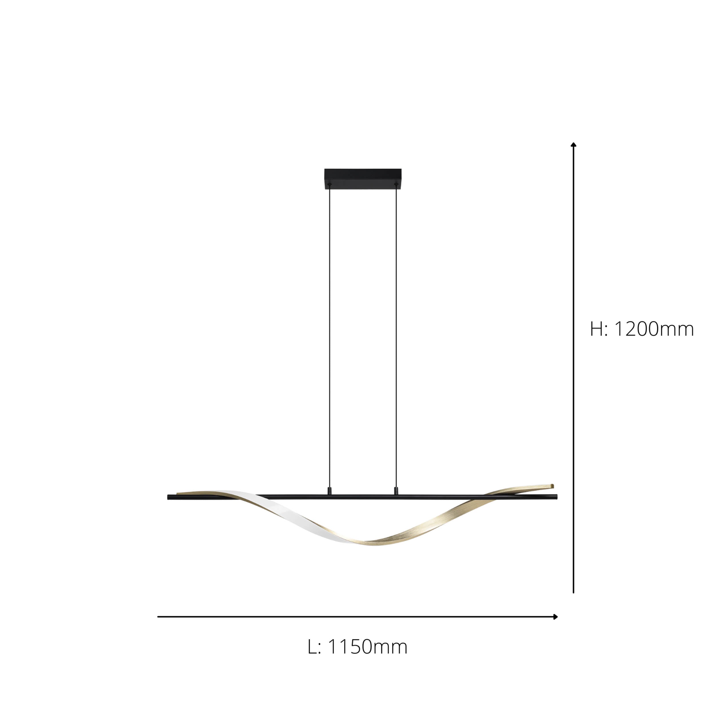 EGLO Conaprato Black & Brushed Brass LED Modern Pendant Light