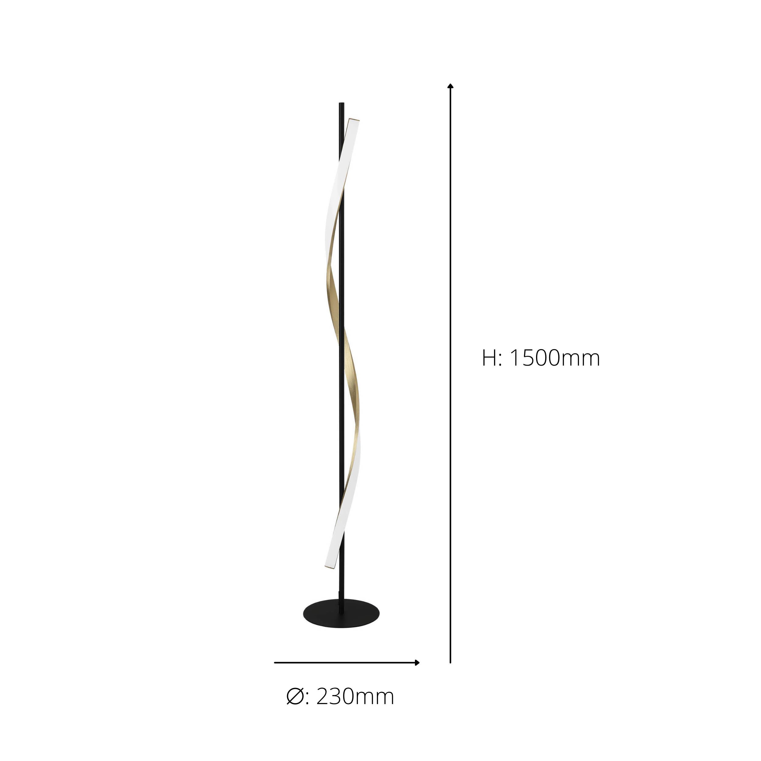 EGLO Conaprato Black & Brushed Brass LED Modern Floor Light