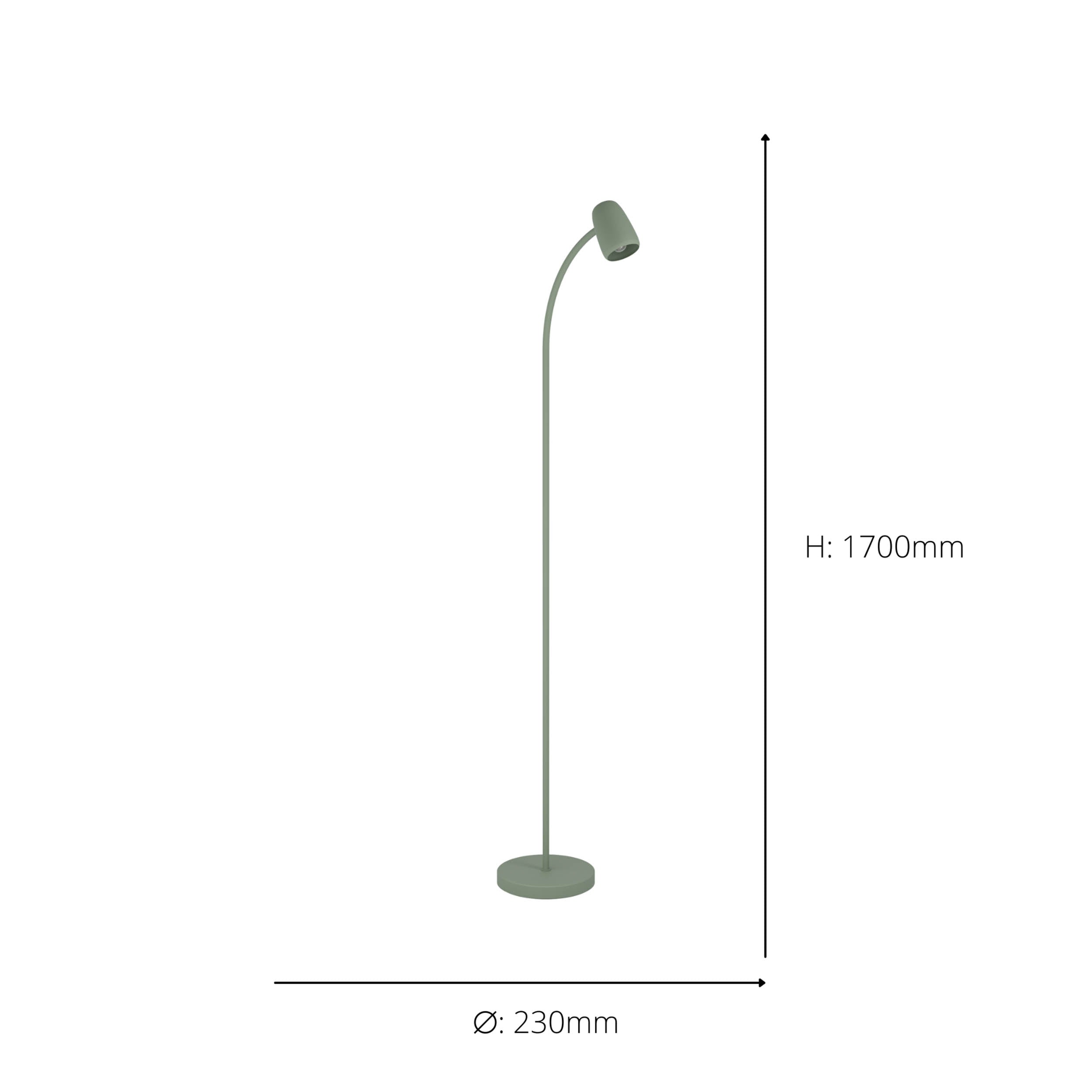 EGLO Carlo Modern Steel Floor Lamp, Green