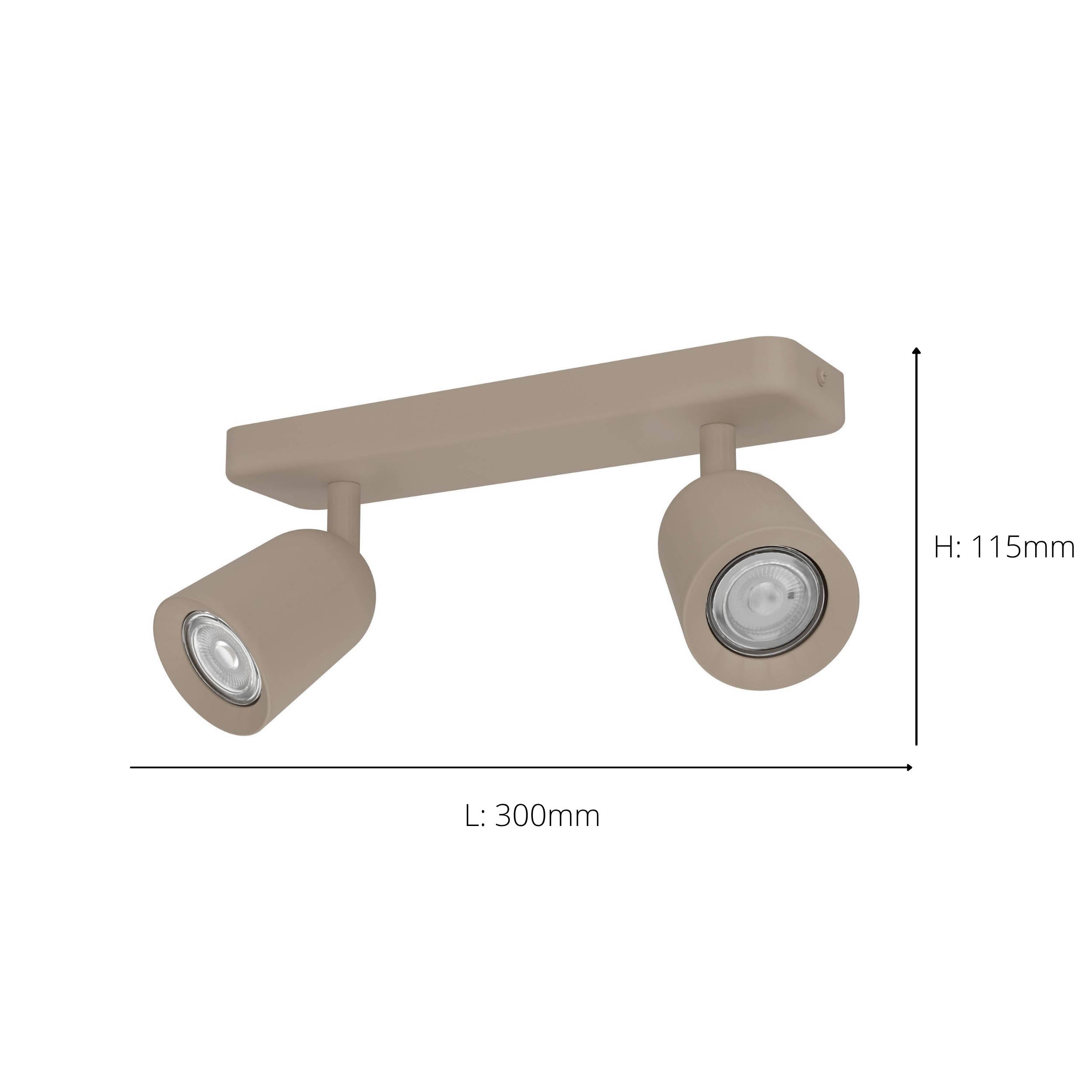 EGLO Camaldoli Sandy Steel Contemporary IP20 Dual Spotlight