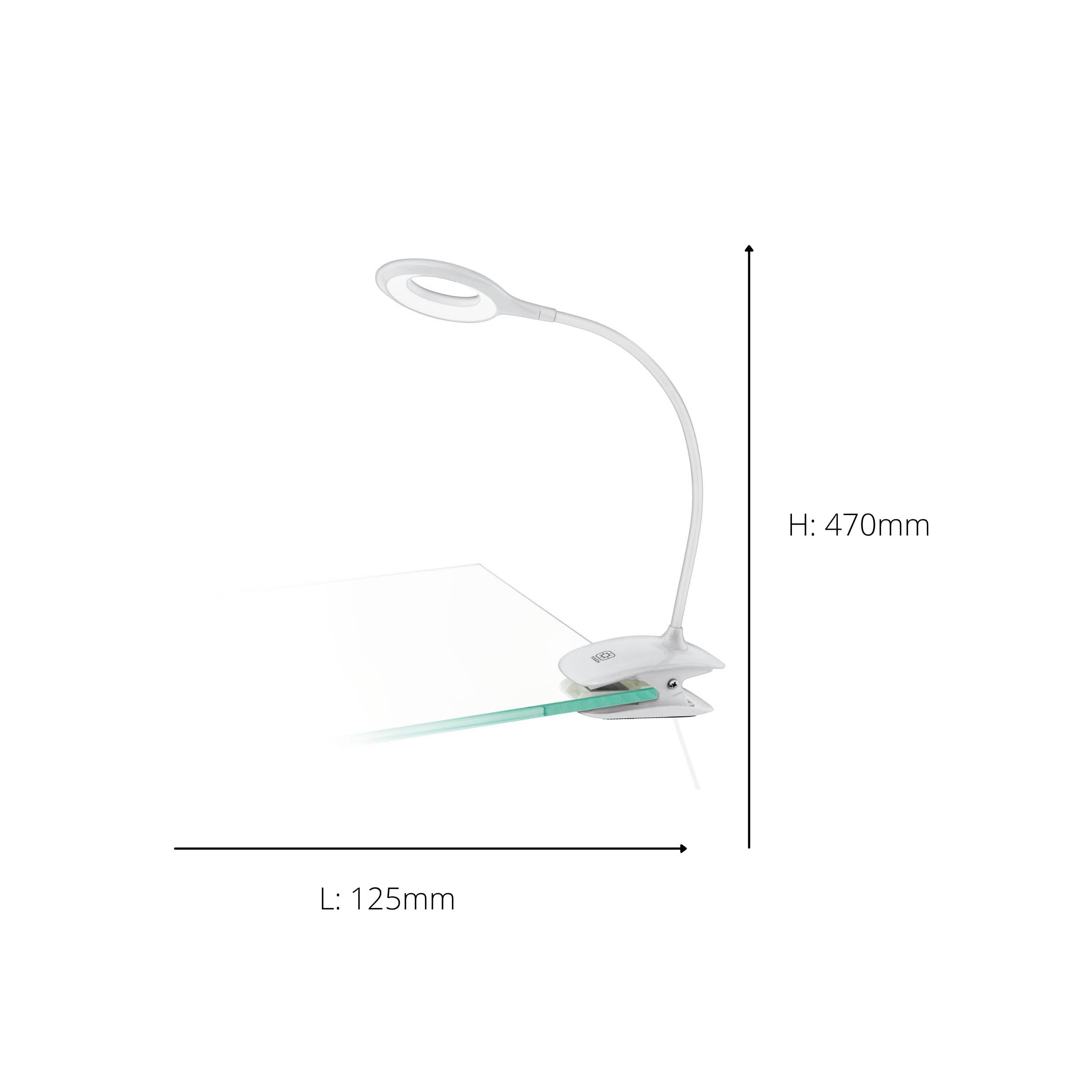 EGLO Cabado White Plastic LED Clamp Table Light
