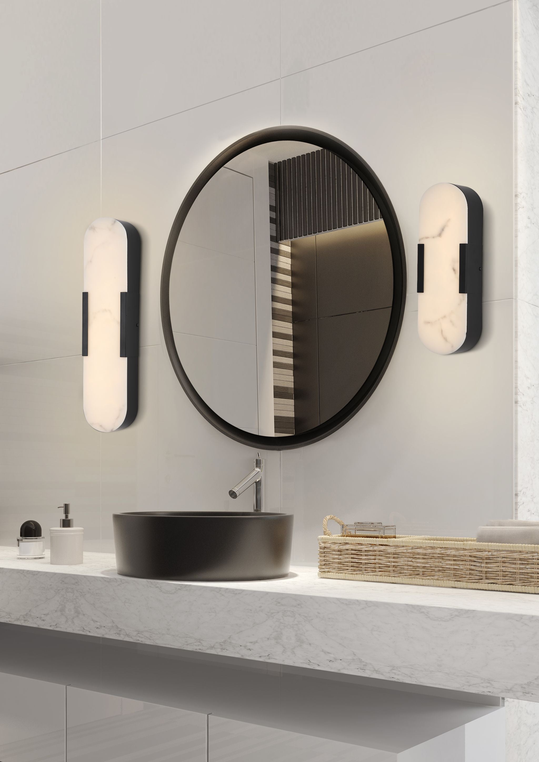 Opaline LED 35mm High Wall Light