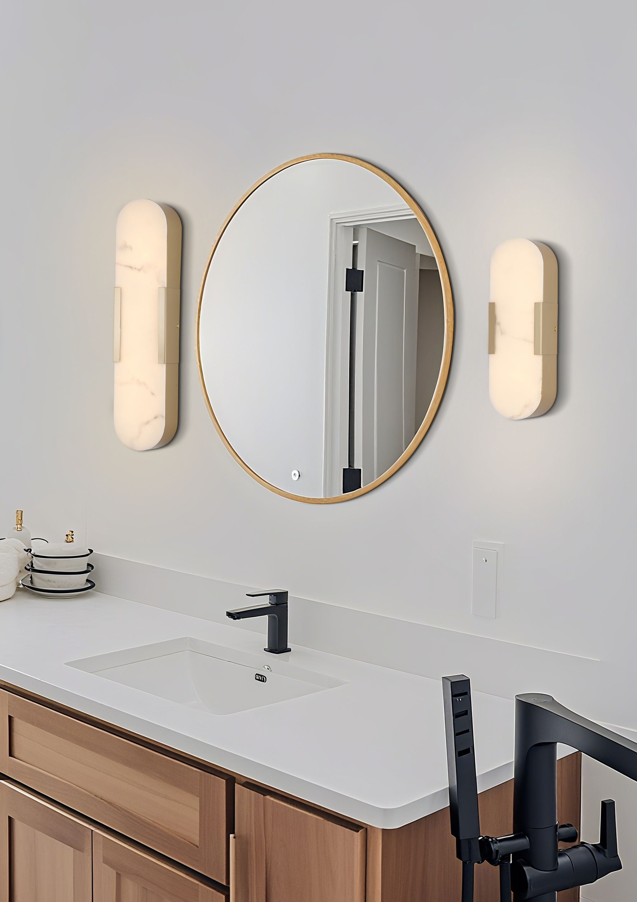 Opaline LED 35mm High Wall Light