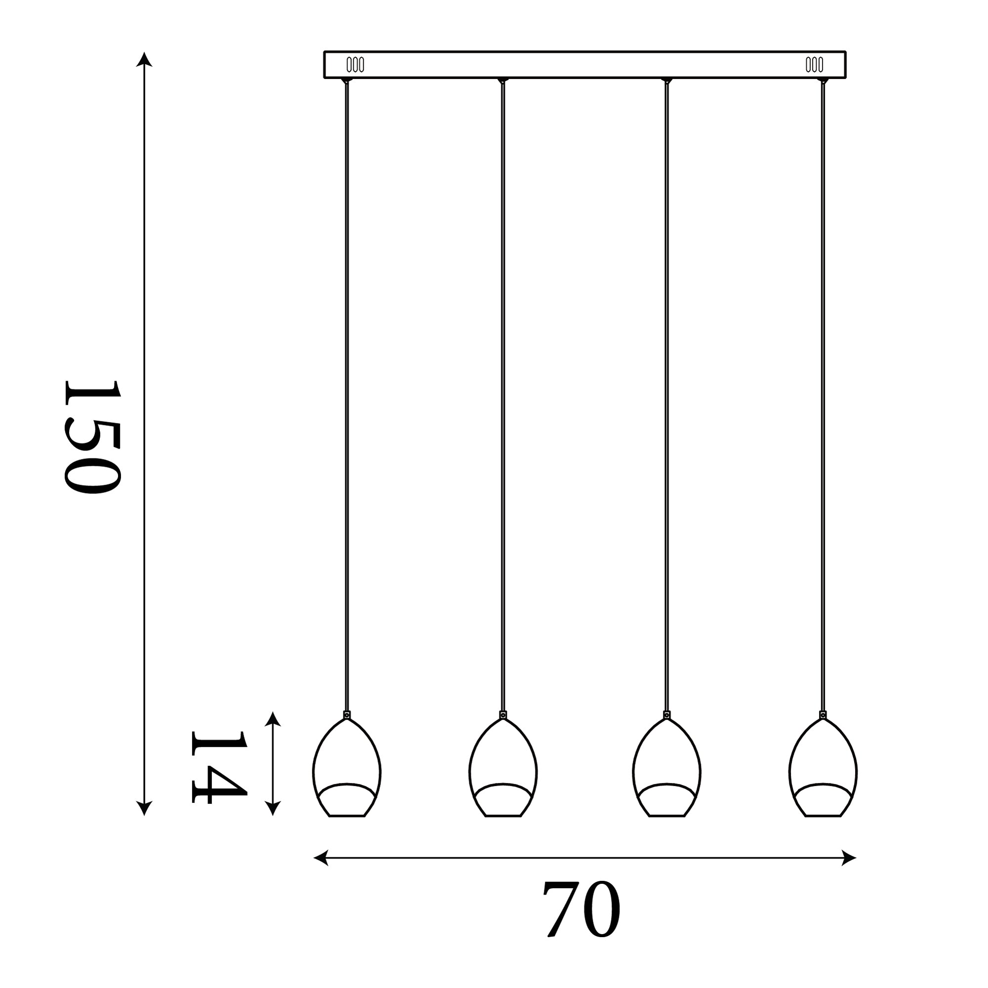 Seeds 4Lt Bar Pendant