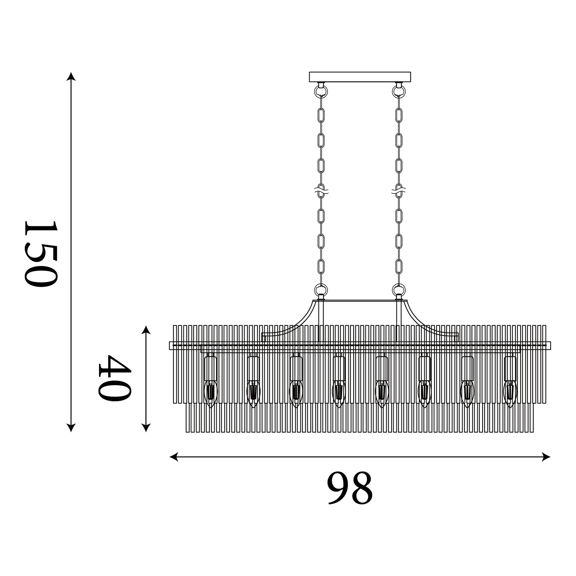 Lara 8Lt  Oval Pendant