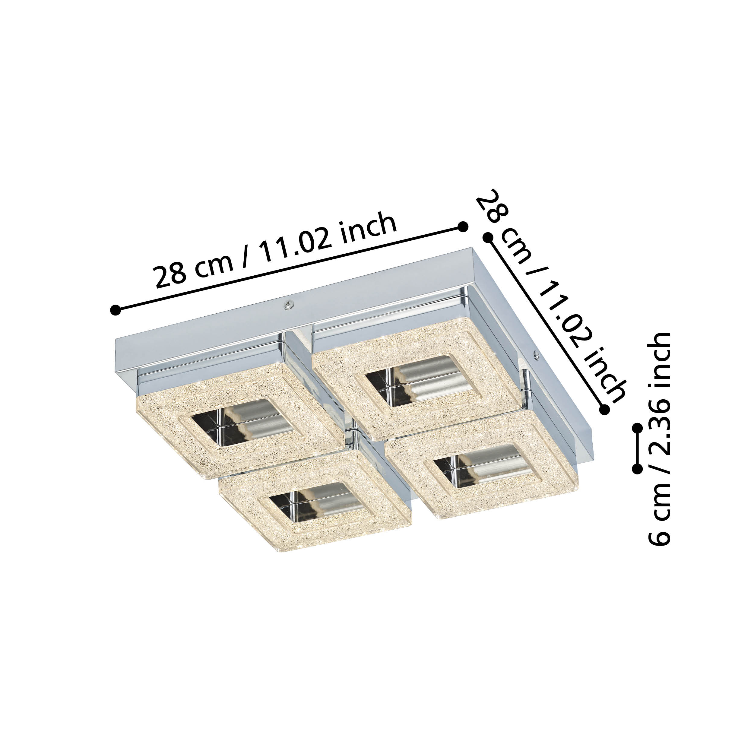FRADELO 280mm SQ Flush Fitting