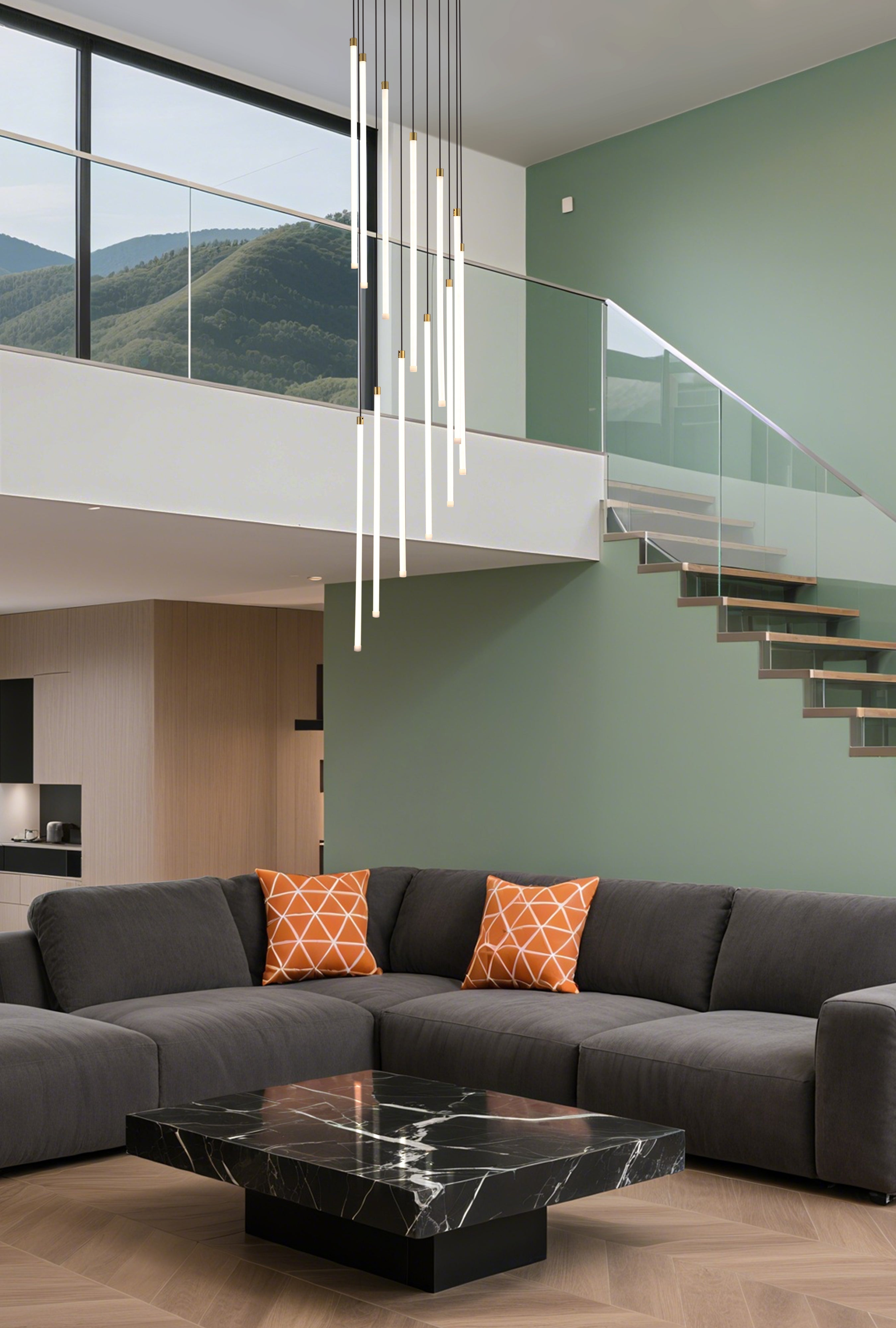 Flare LED 12Lt Stairwell Pendant