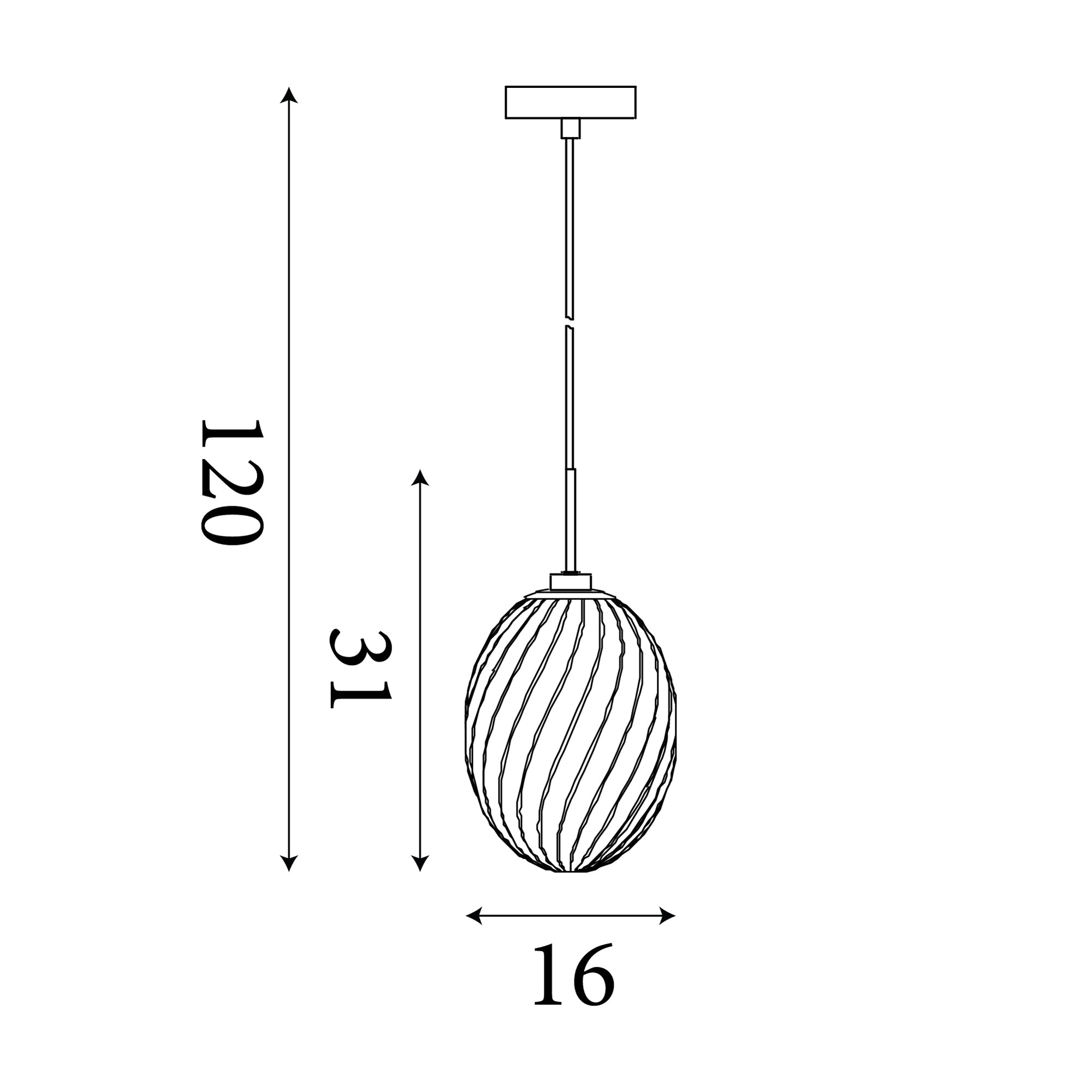 Whirl 1Lt Pendant Champagne Glass