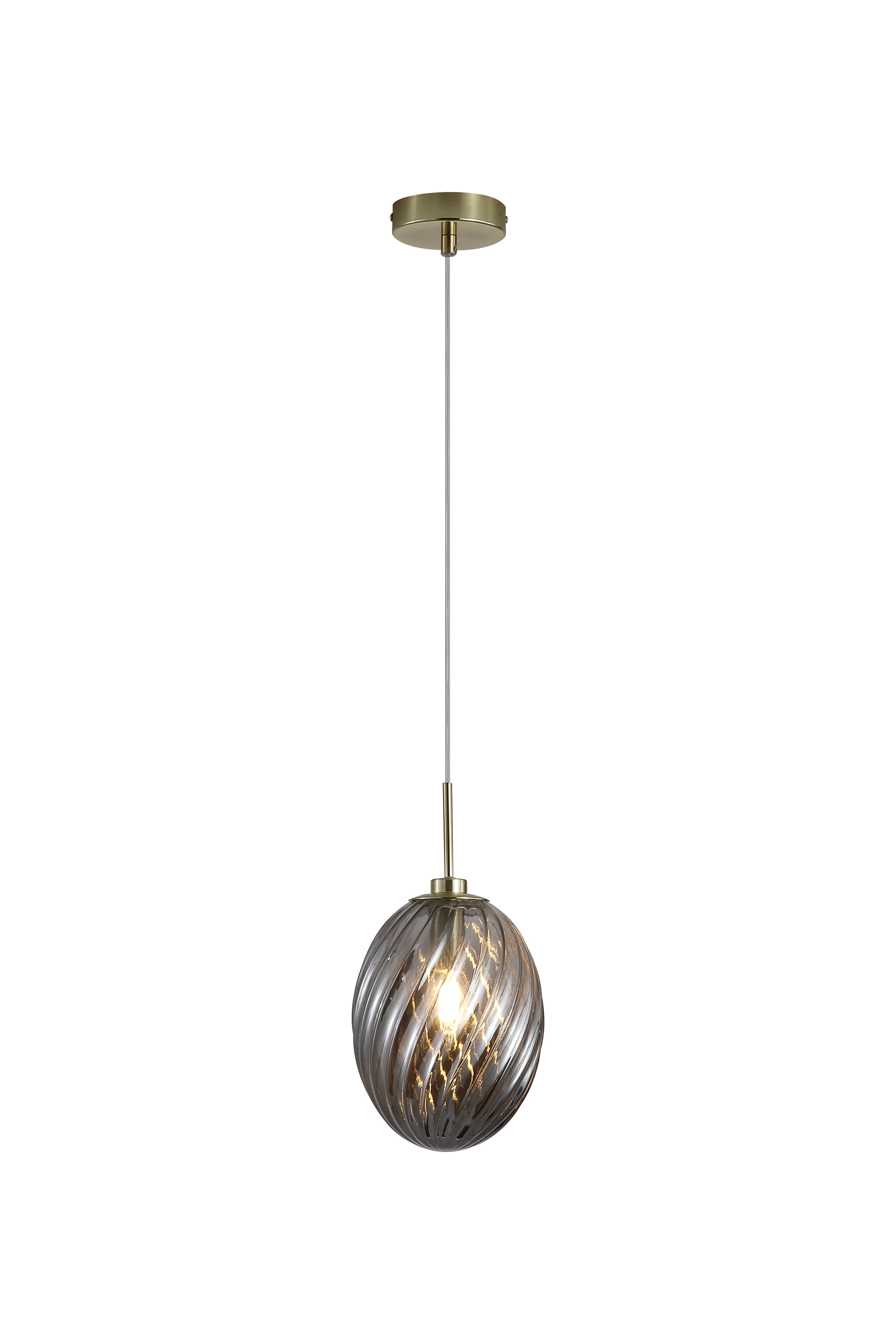 Whirl 1Lt Pendant Smoke Glass