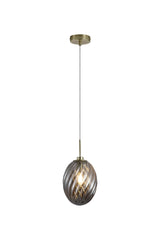 Whirl 1Lt Pendant Smoke Glass