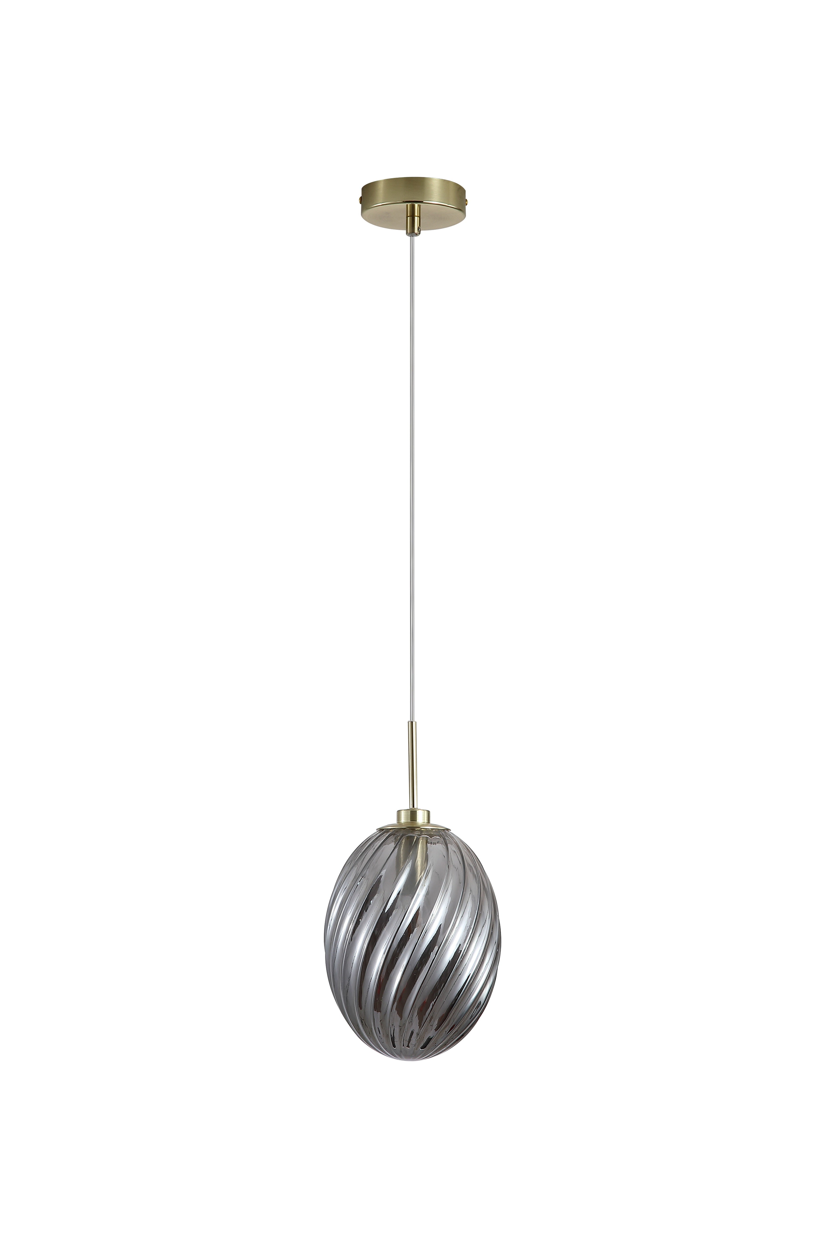 Whirl 1Lt Pendant Smoke Glass
