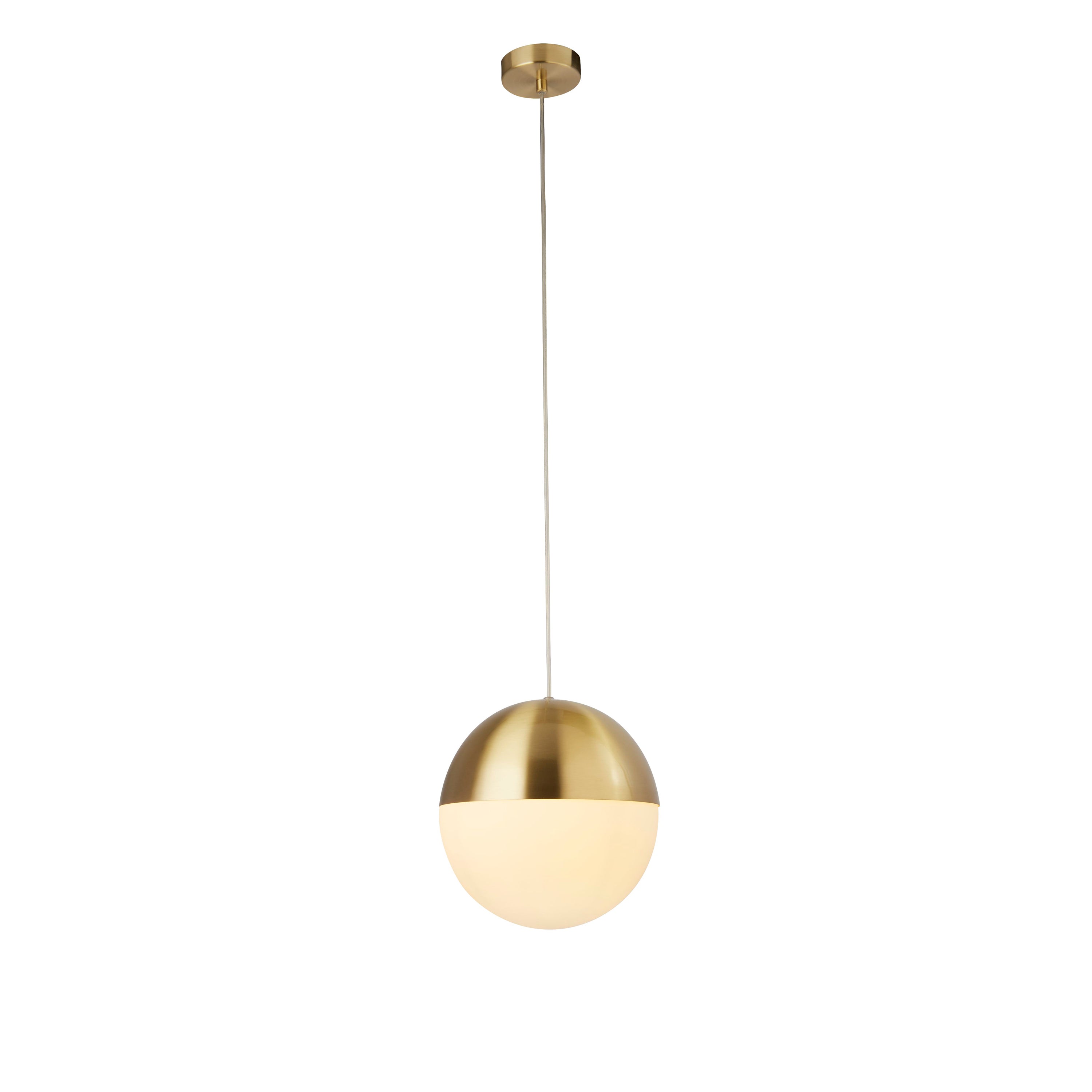 Endor Pendant  - Satin Brass & Opal Glass (END OF LINE PRODUCT)