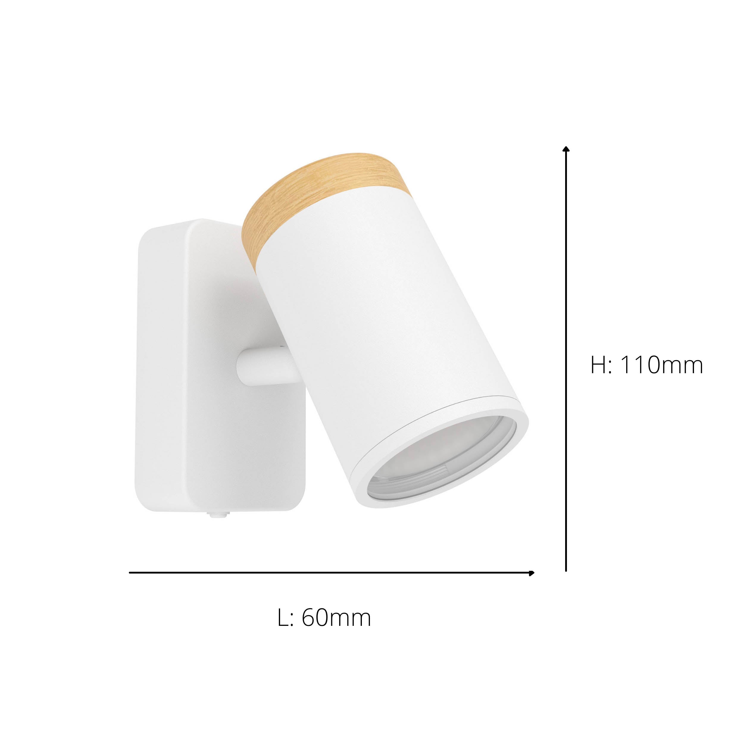 EGLO Castorama White & Brown Bathroom LED Wall Spotlight