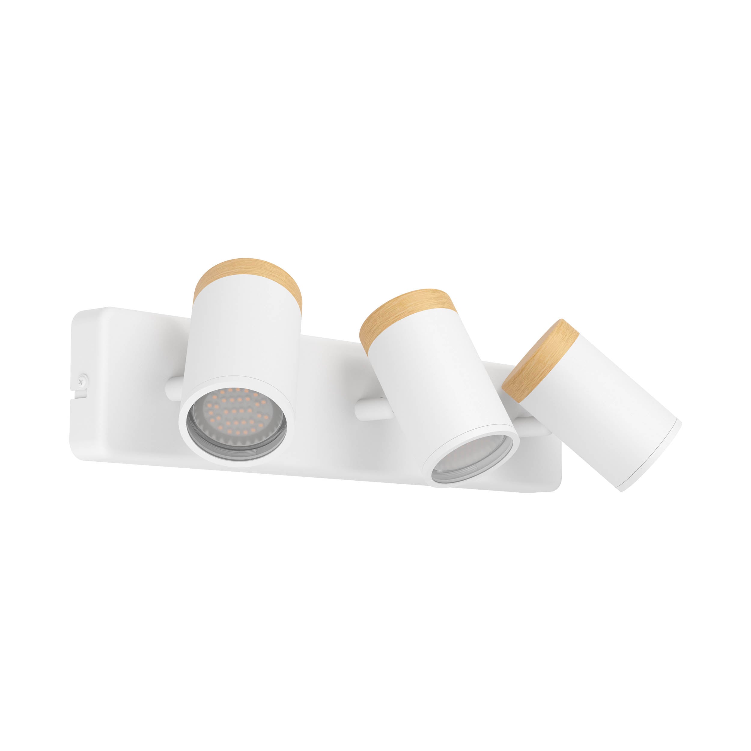 EGLO Castorama White & Brown Bathroom LED Triple Wall Spotlight