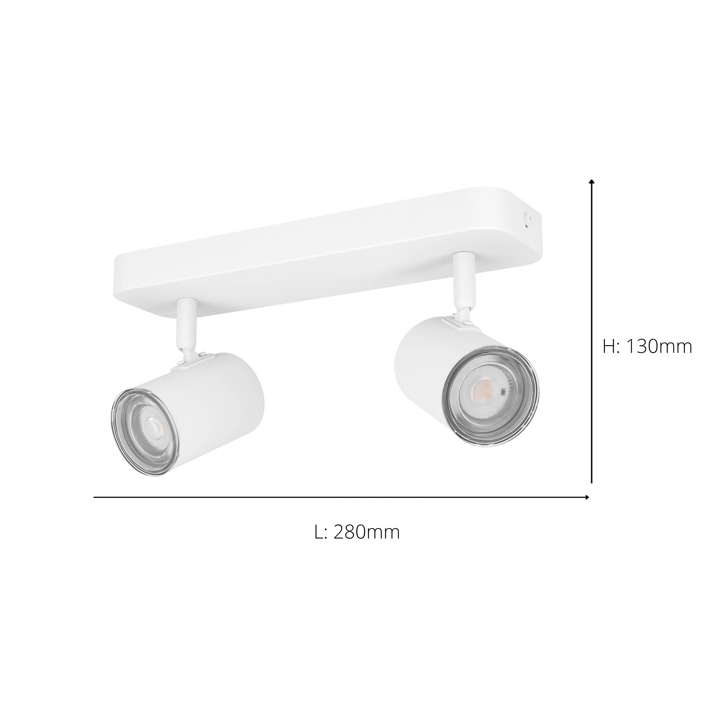 EGLO Consuma 1 White Steel Dual LED Bathroom Spotlight
