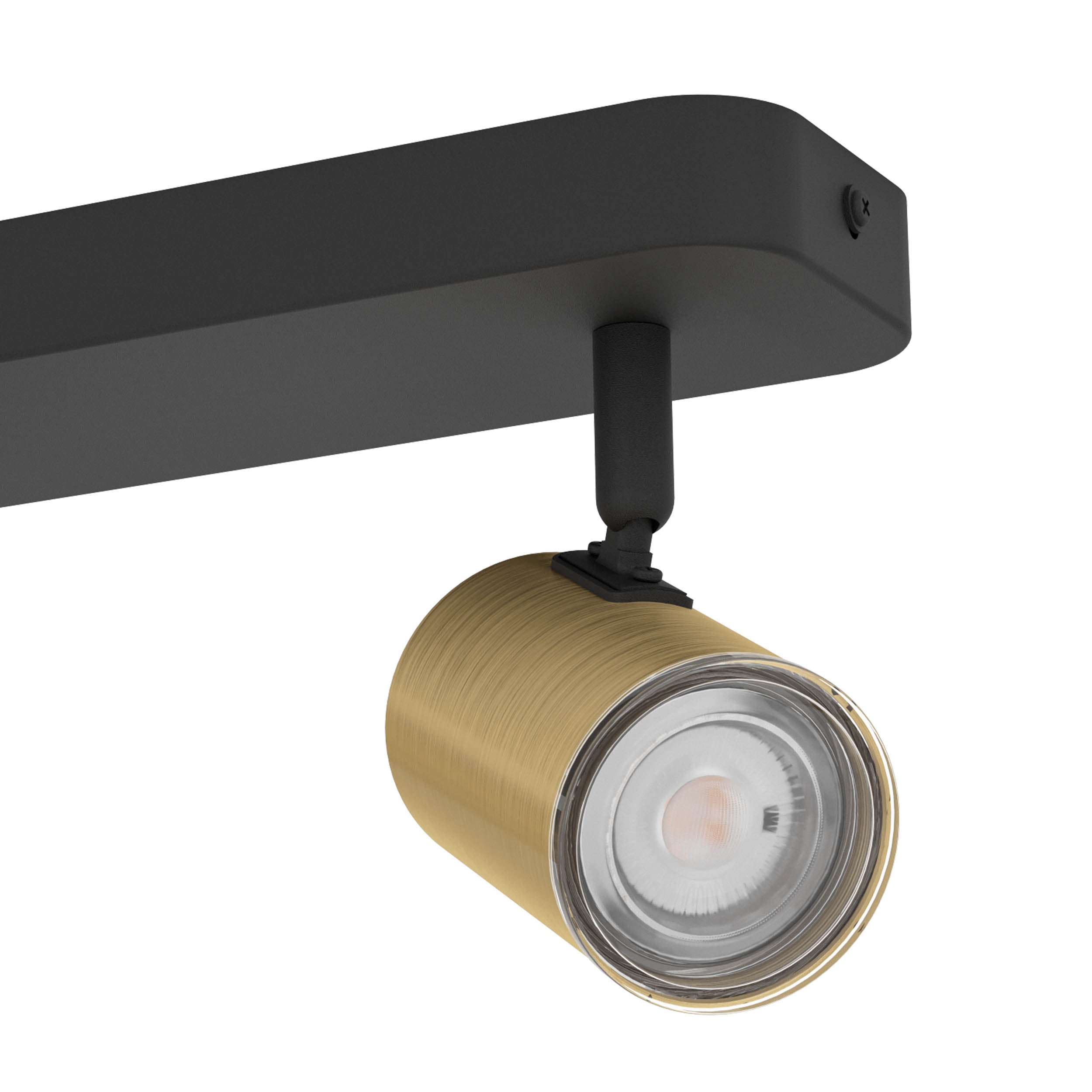 EGLO Consuma 1 Black & Brushed Brass Steel Dual LED Bathroom Spotlight