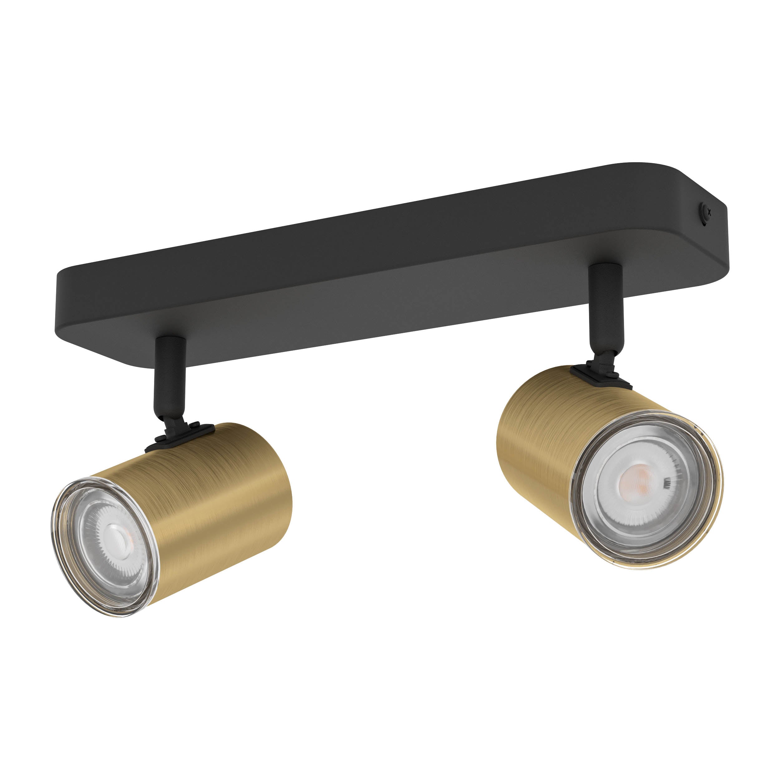 EGLO Consuma 1 Black & Brushed Brass Steel Dual LED Bathroom Spotlight