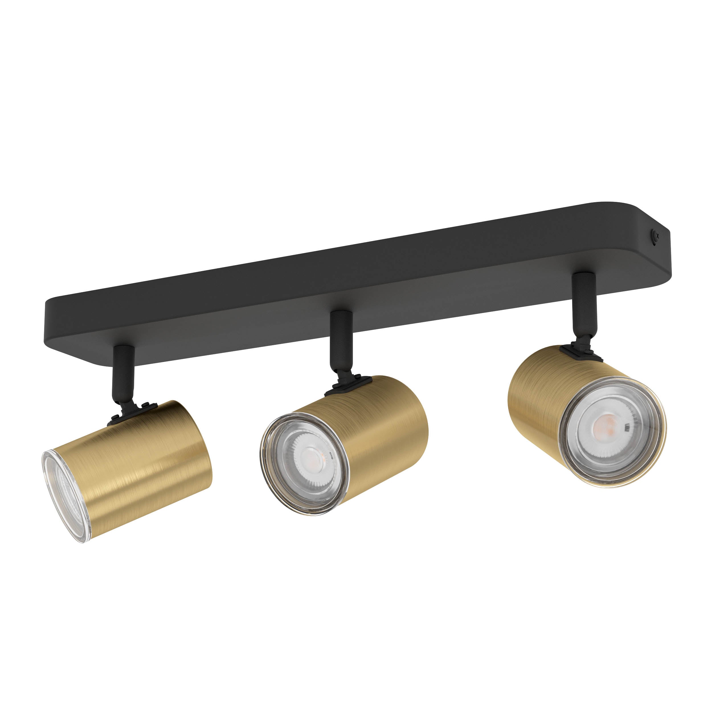 EGLO Consuma 1 Black & Brushed Brass Steel Triple LED Bathroom Spotlight