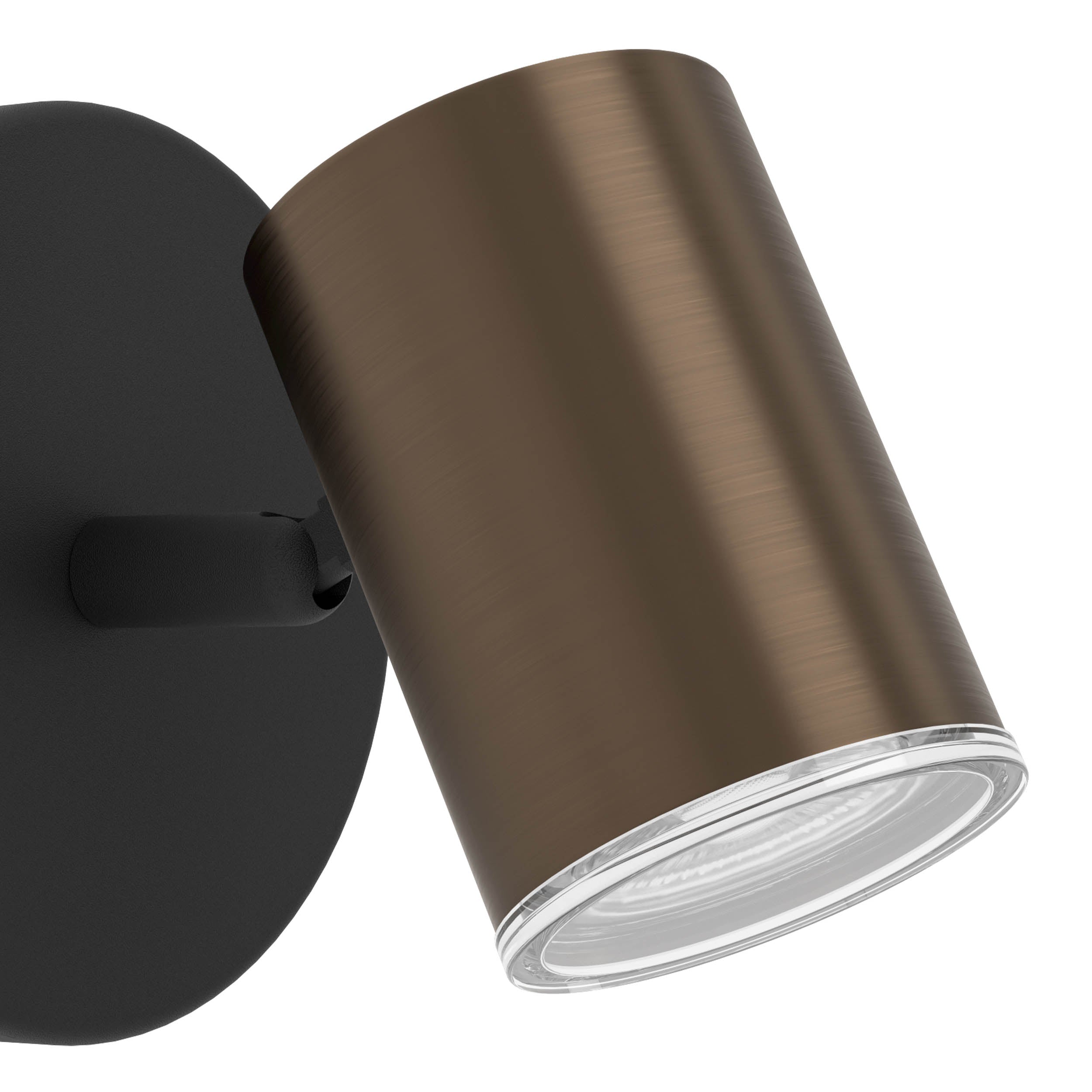 EGLO Consuma 1 Black & Bronze Steel Single LED Bathroom Spotlight