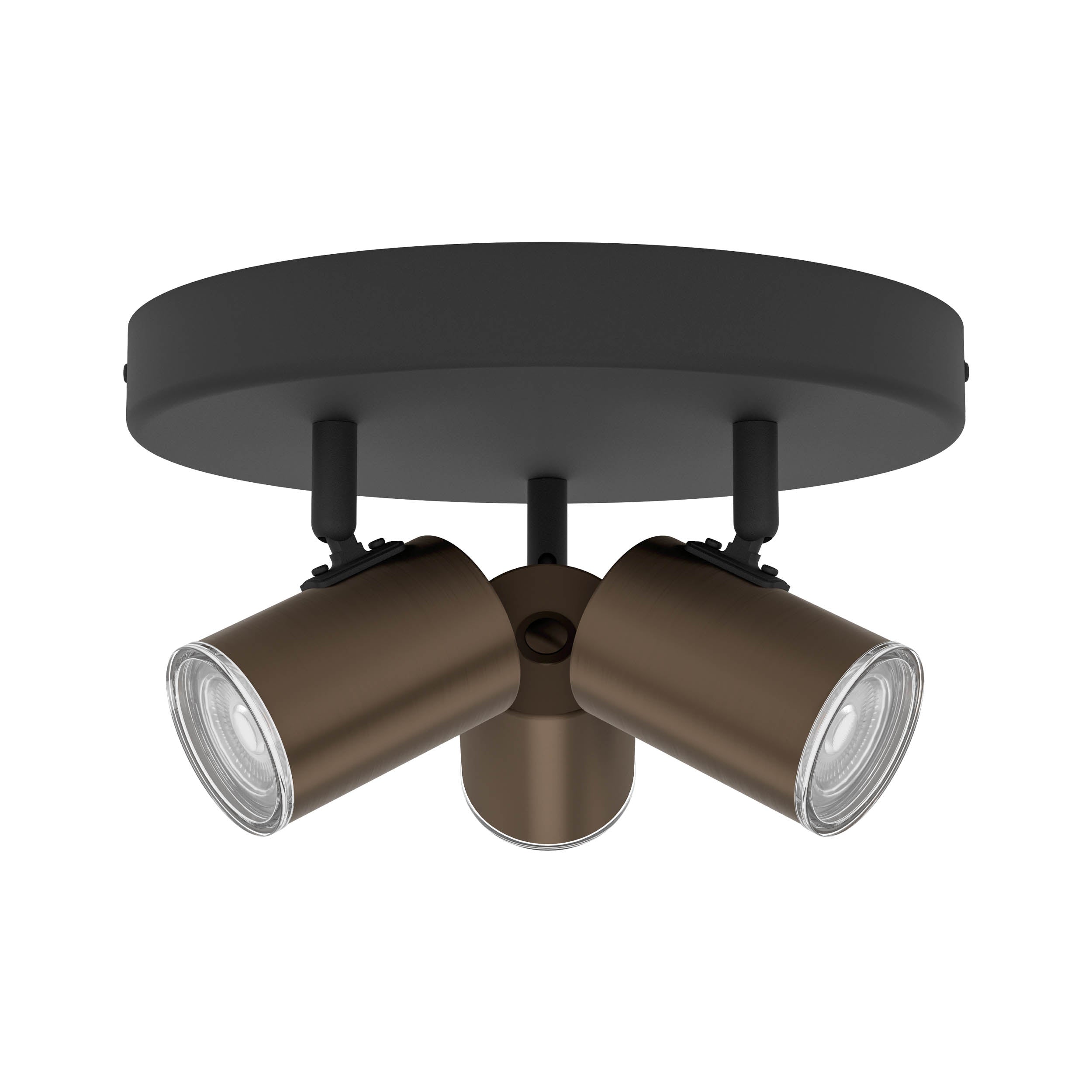 EGLO Consuma 1 Black & Bronze Triple LED Round Bathroom Spotlight