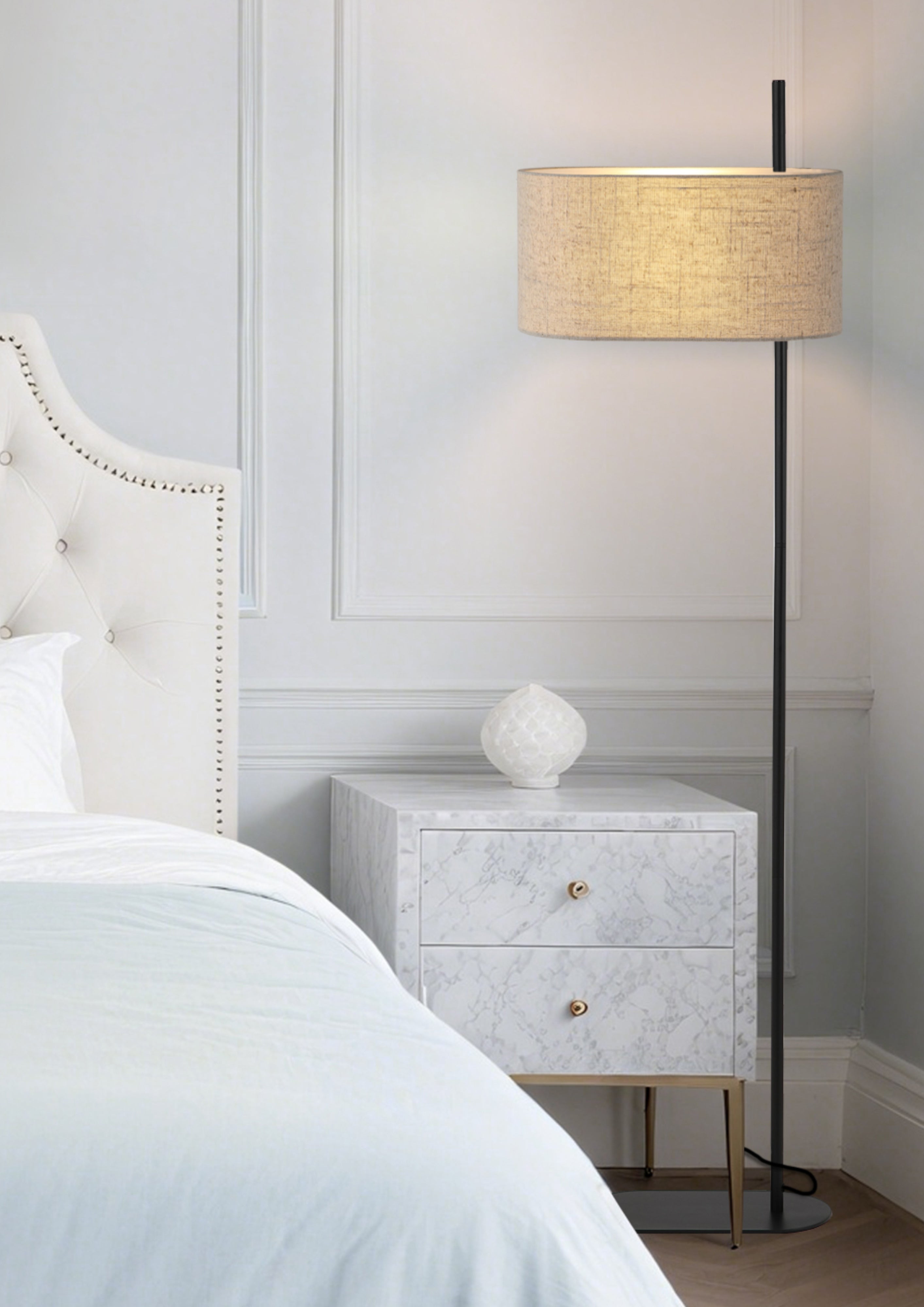 Hessian 1Lt Floor Lamp