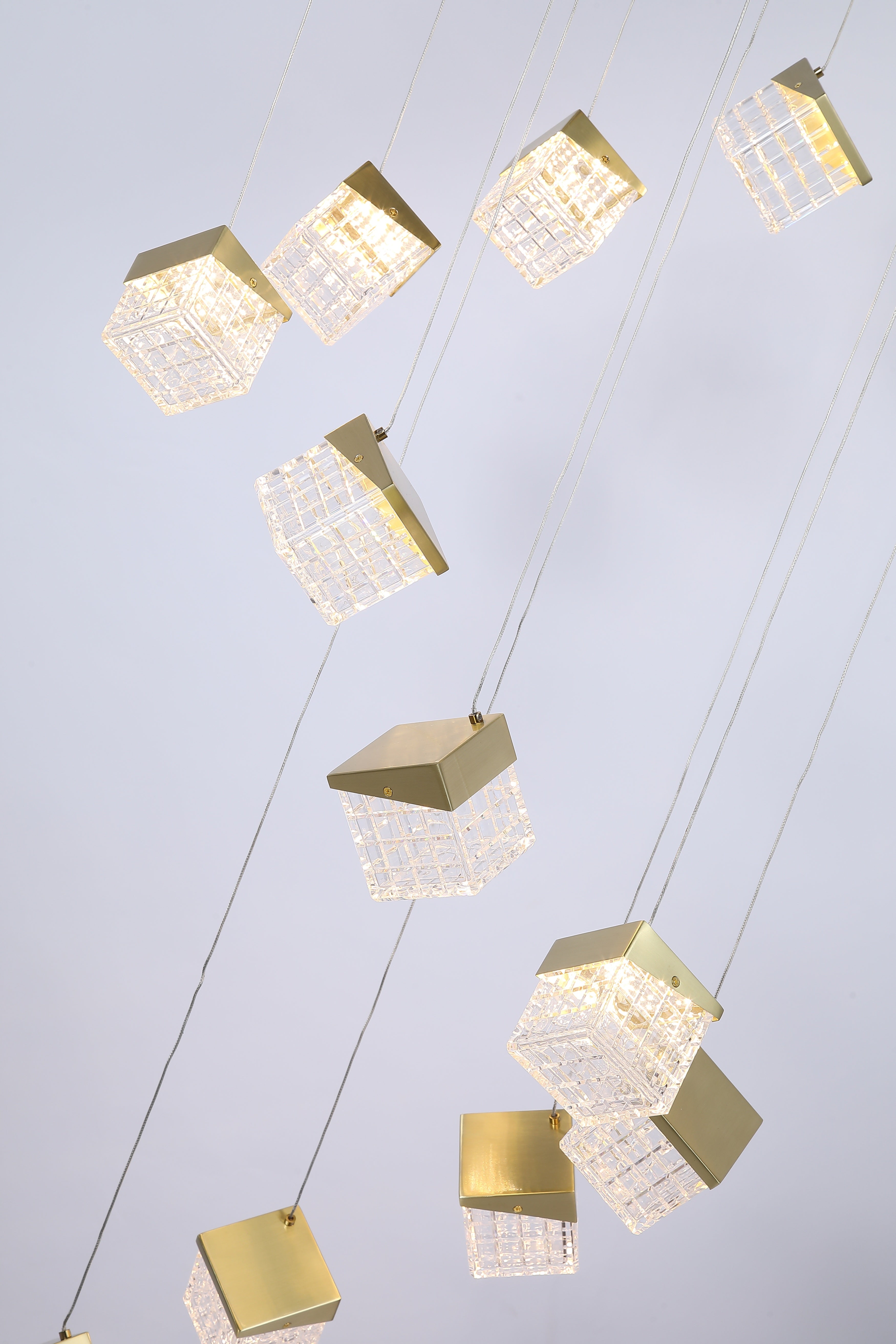 Cuboid 20Lt LED Multi Drop Pendant