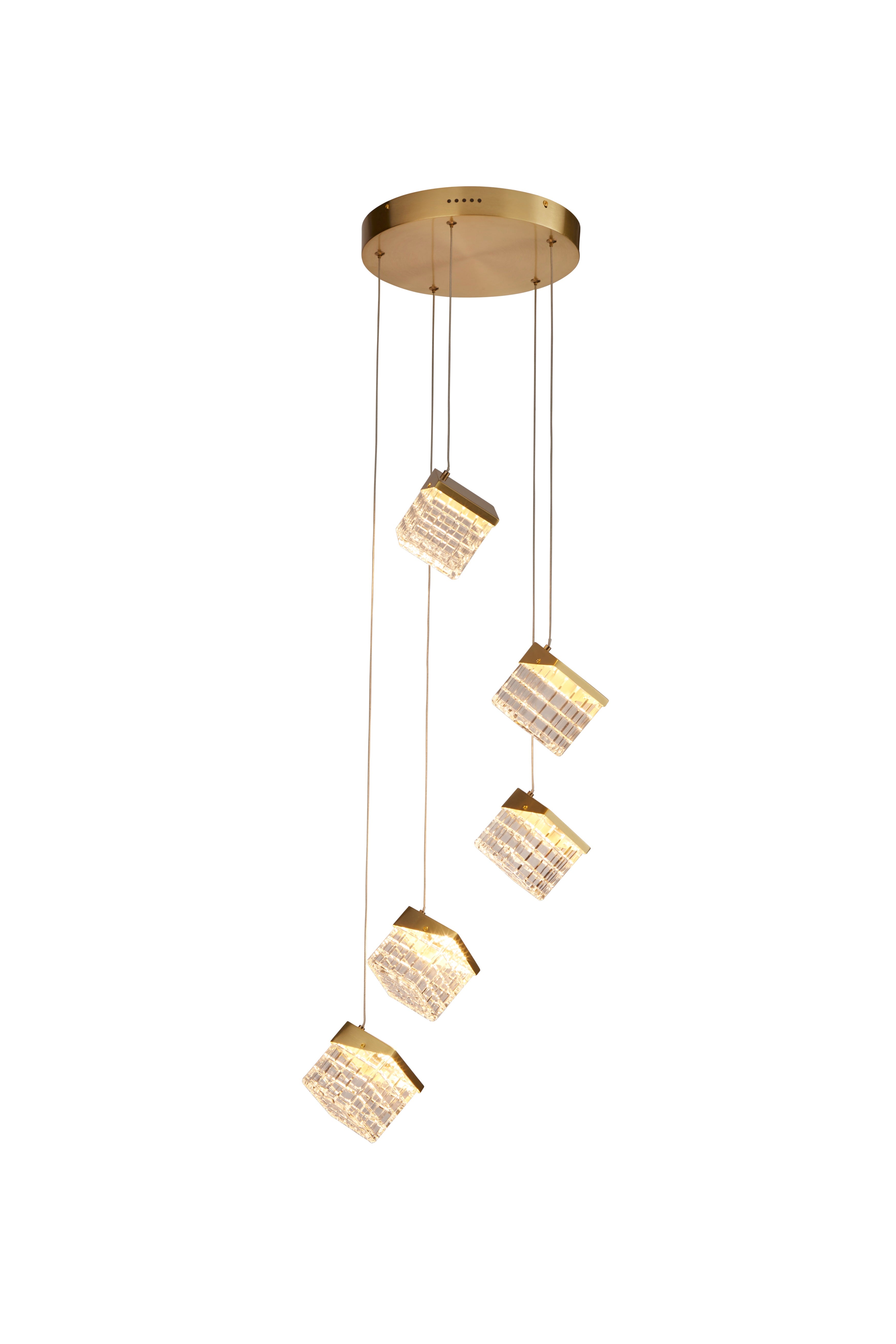 Cuboid 5Lt LED Multi Drop Pendant