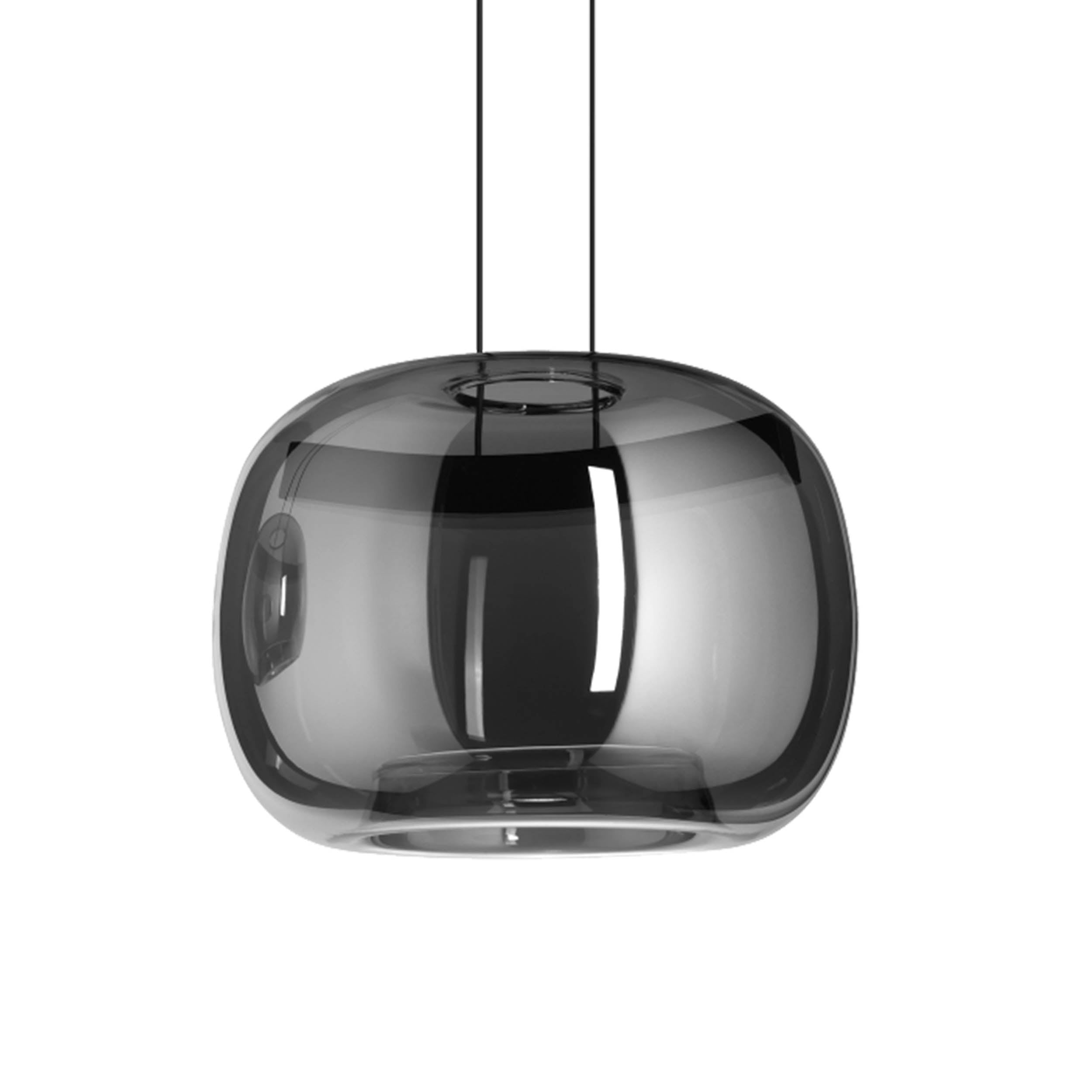 EGLO Hortunas Linear Pendant Refined Black Fumed Glass LED Hanging Light