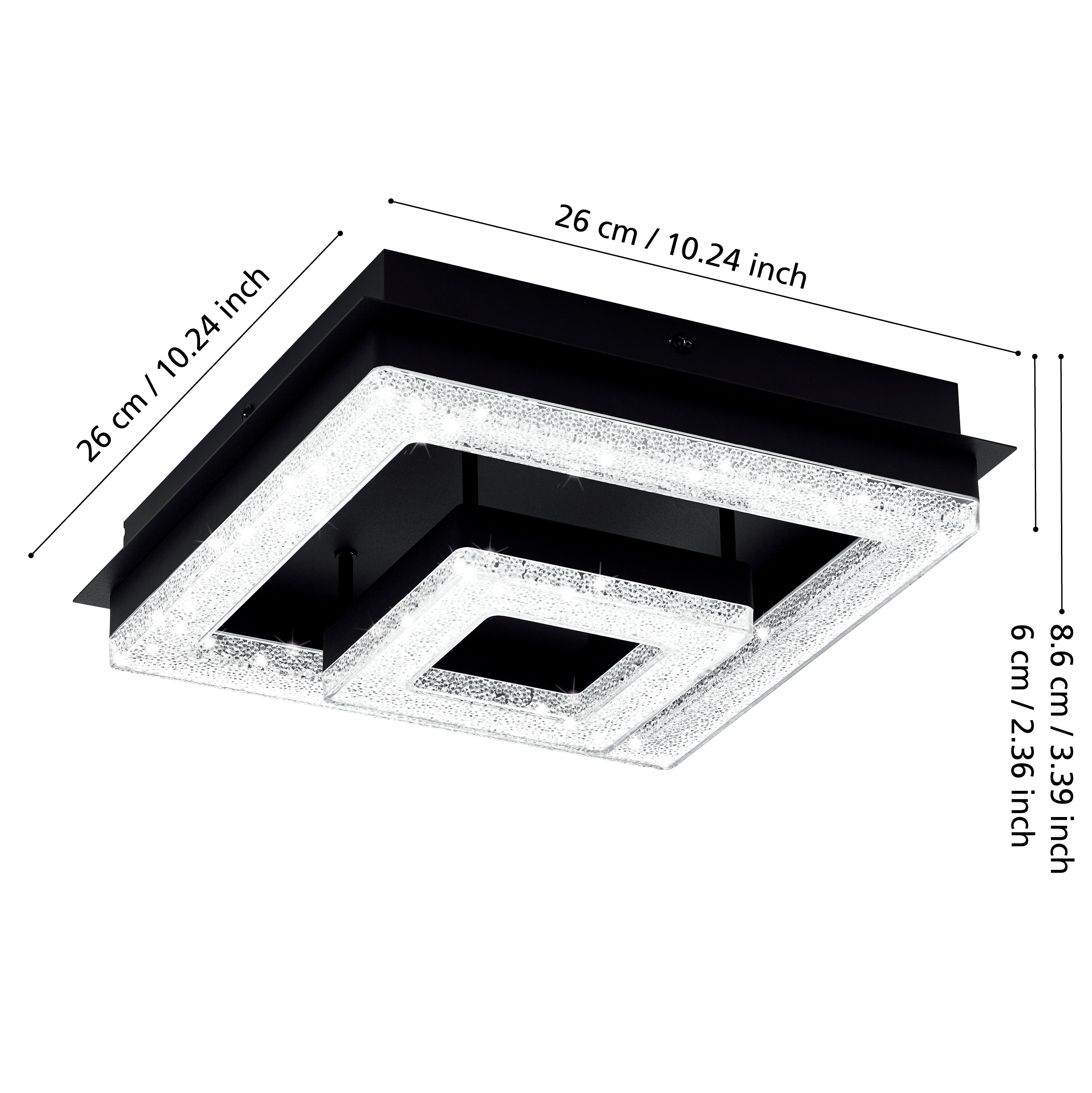 FRADELO 260mm SQ Flush Fitting