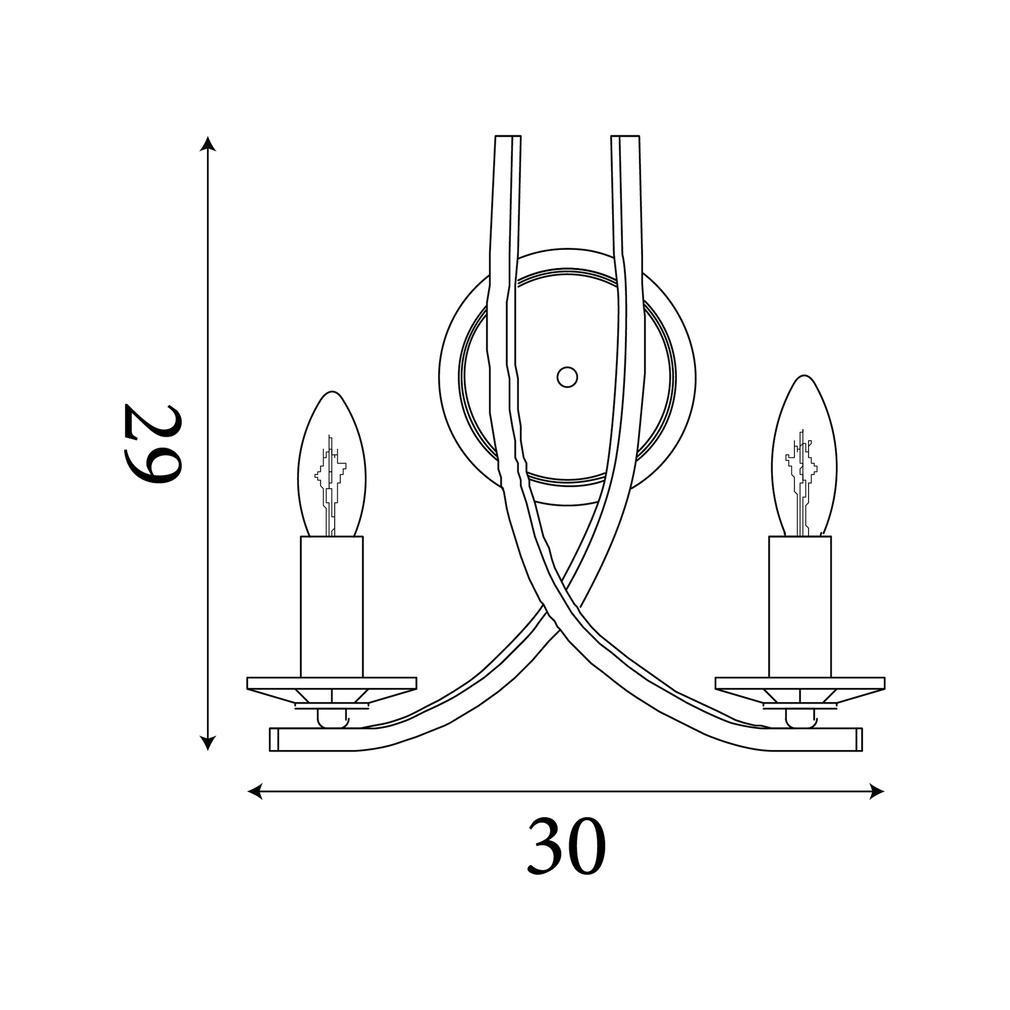Ascona 2Lt Wall Light