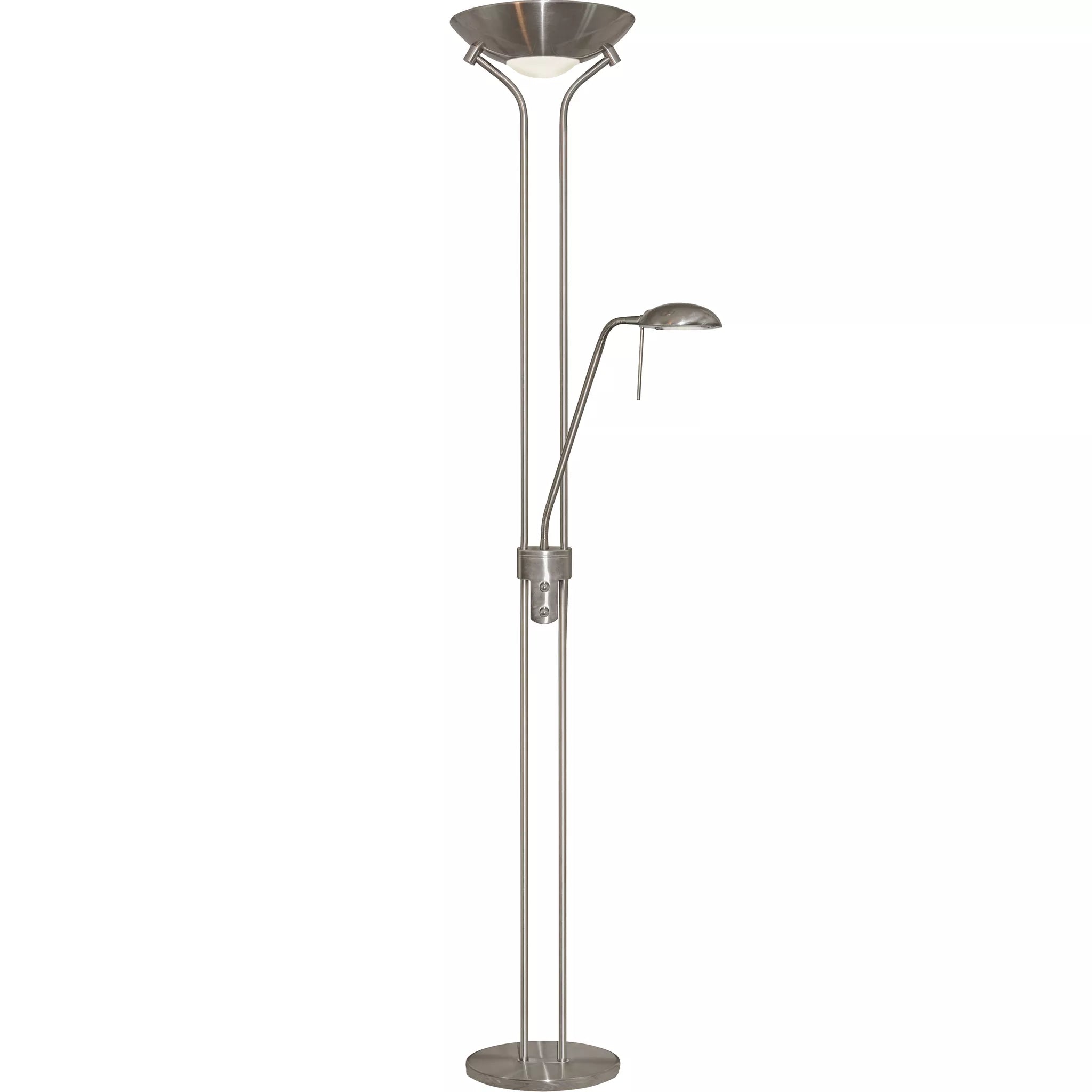 Mother & Child Floor Lamp - Satin Silver Metal & Glass SKU: 4329SS