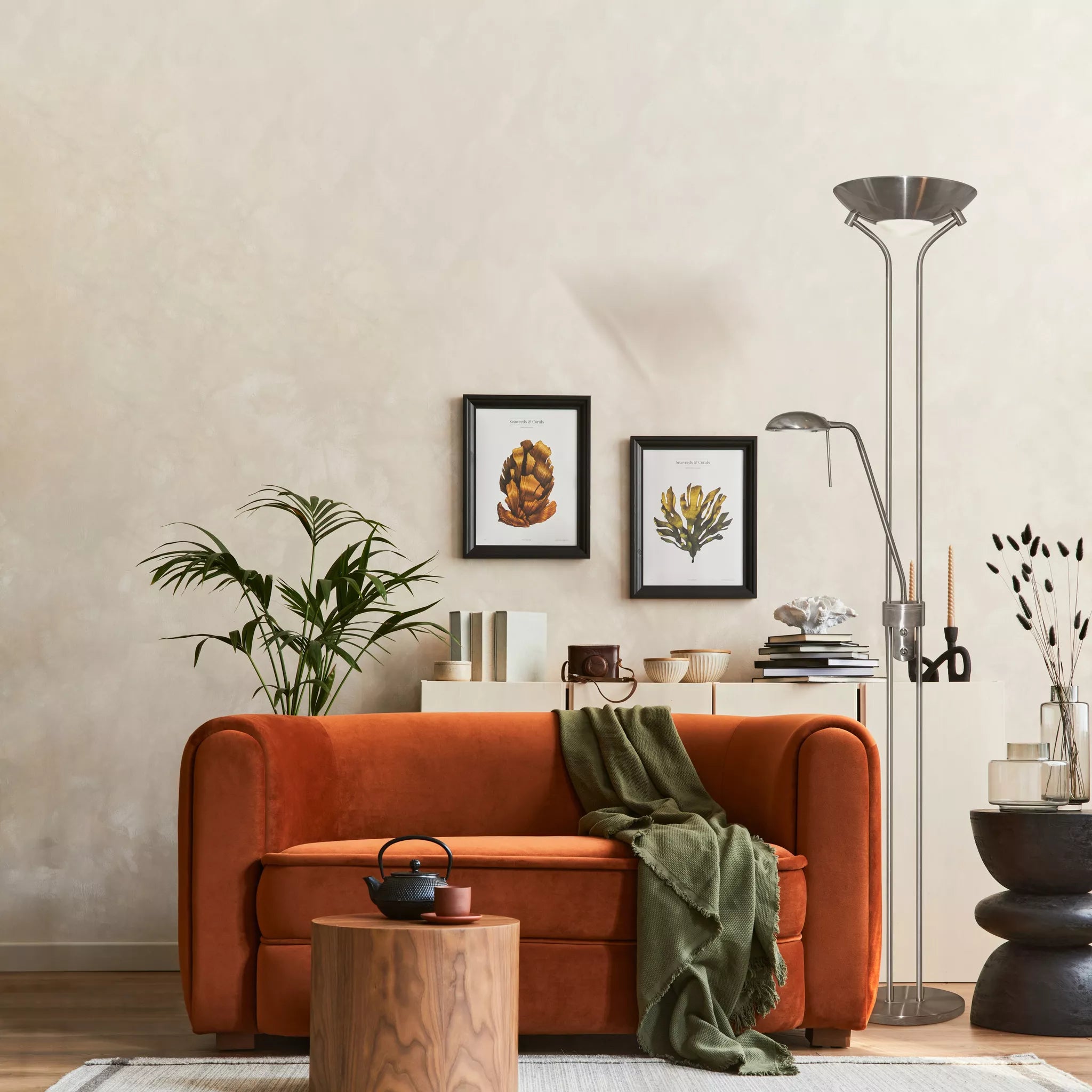 Mother & Child Floor Lamp - Satin Silver Metal & Glass SKU: 4329SS