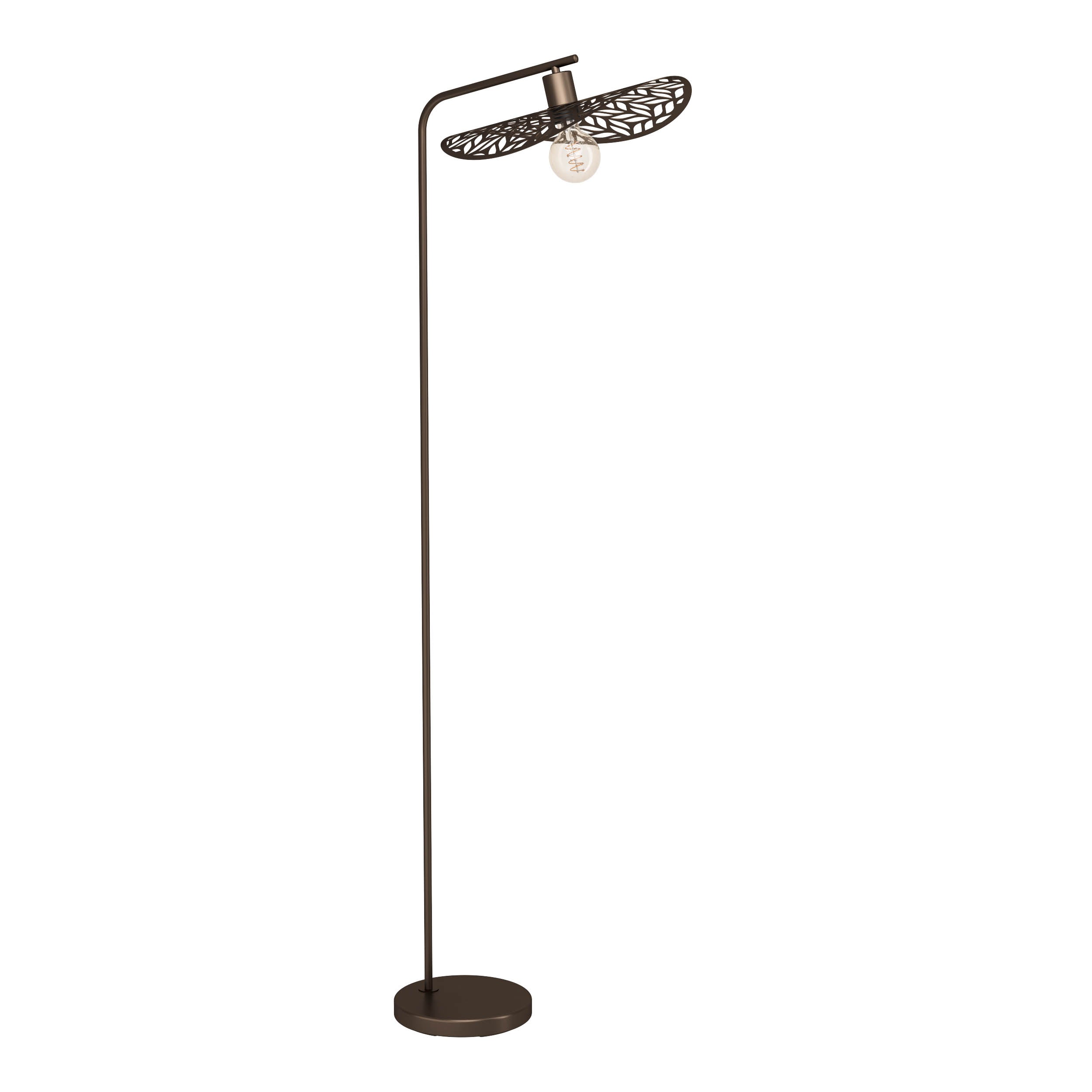 EGLO Swaby Brushed Bronze Leaf Pattern Floor Lamp
