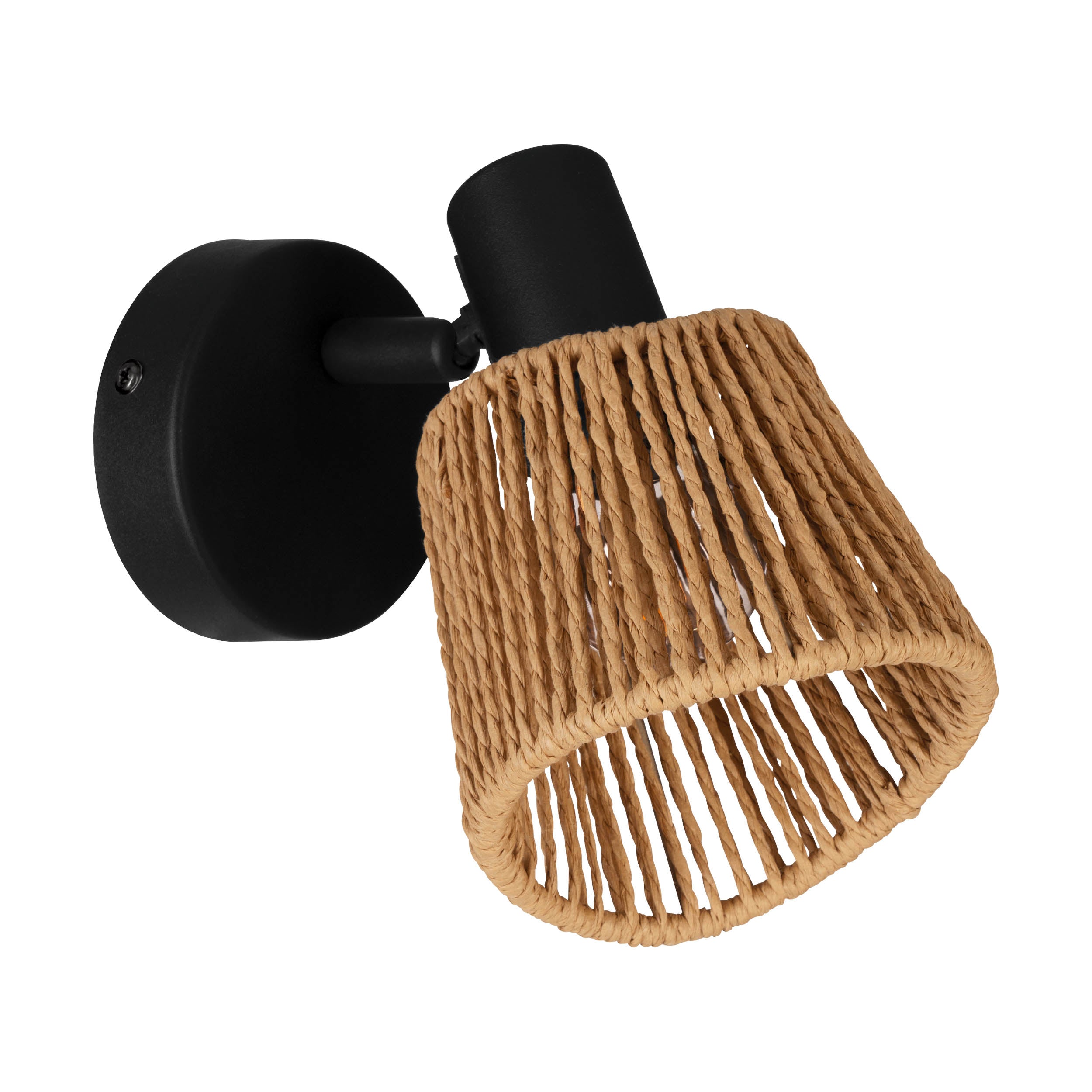EGLO Keelby Natural Paper Rope Wall Light with Adjustable Head