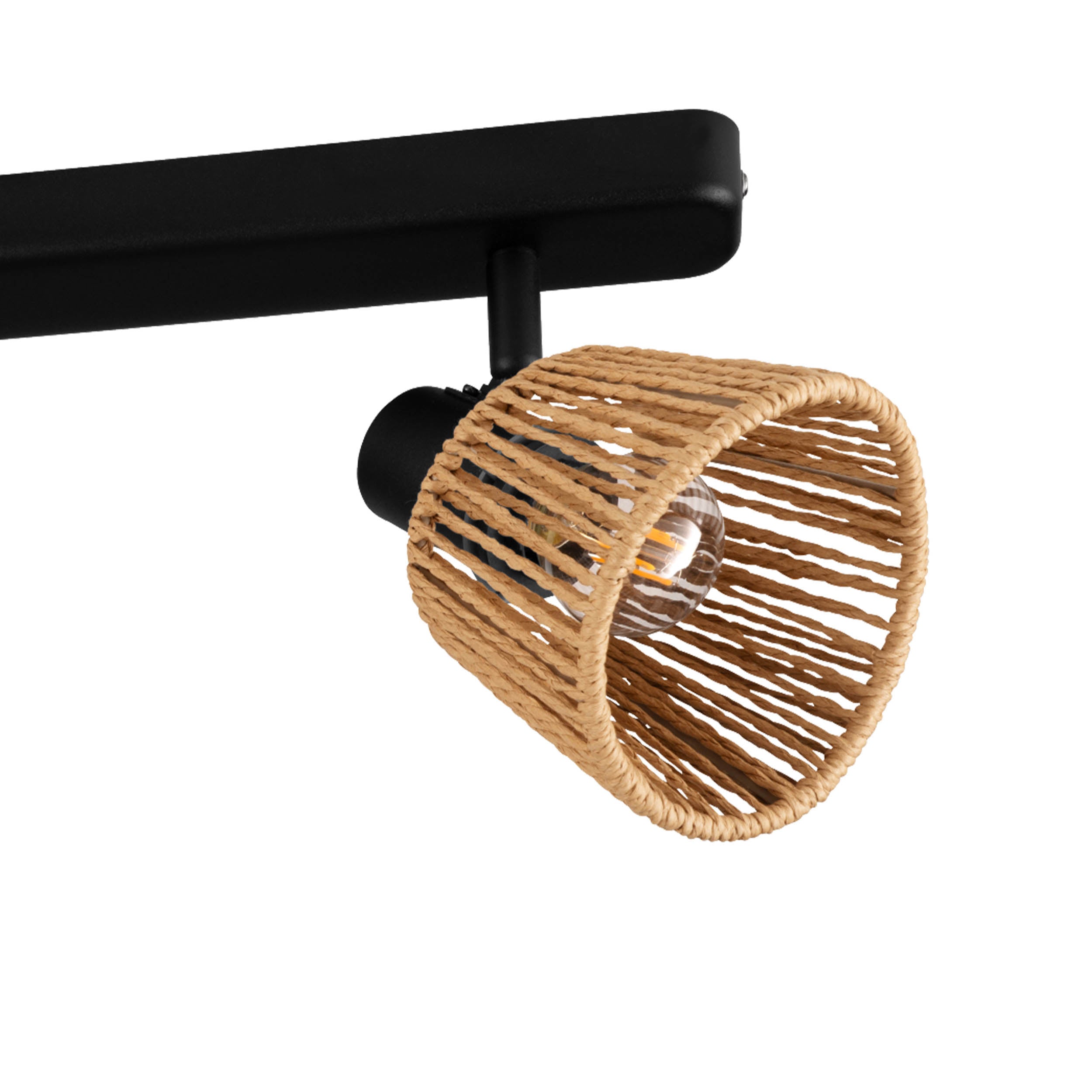 EGLO Keelby Triple Paper Rope Ceiling Light in Natural Finish