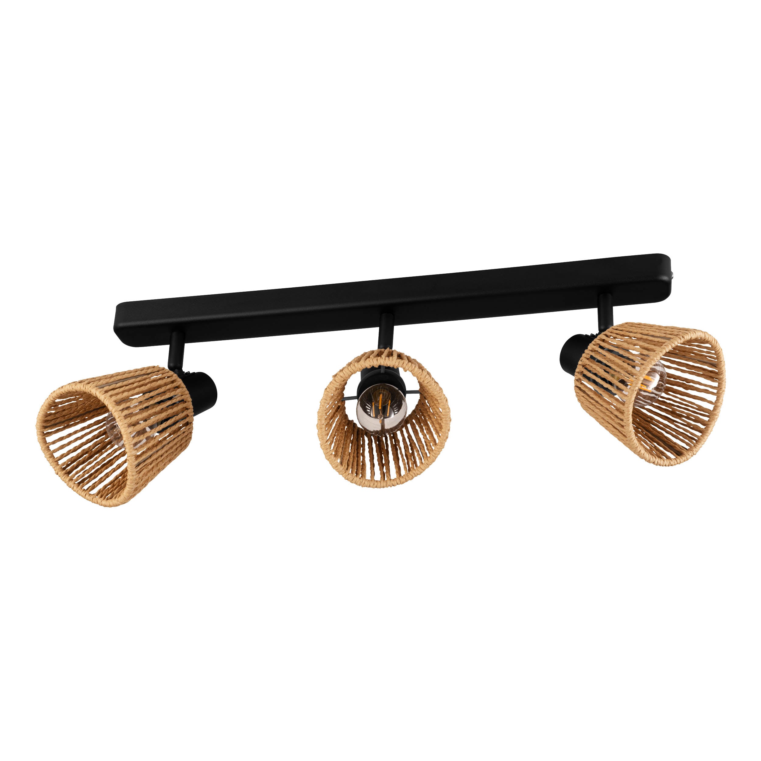 EGLO Keelby Triple Paper Rope Ceiling Light in Natural Finish