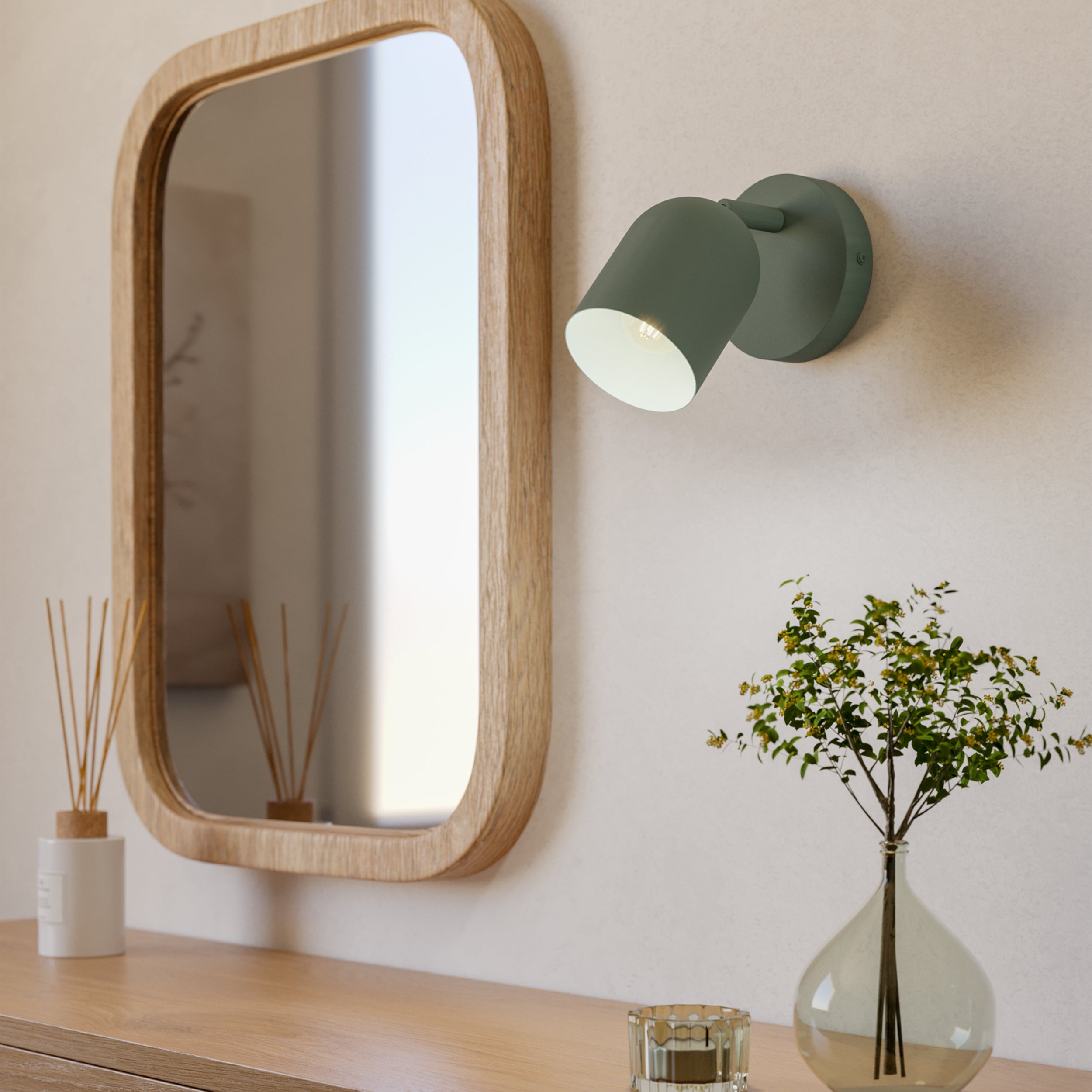 EGLO Tilston Steel Minimalist Single Wall Spotlight, Green